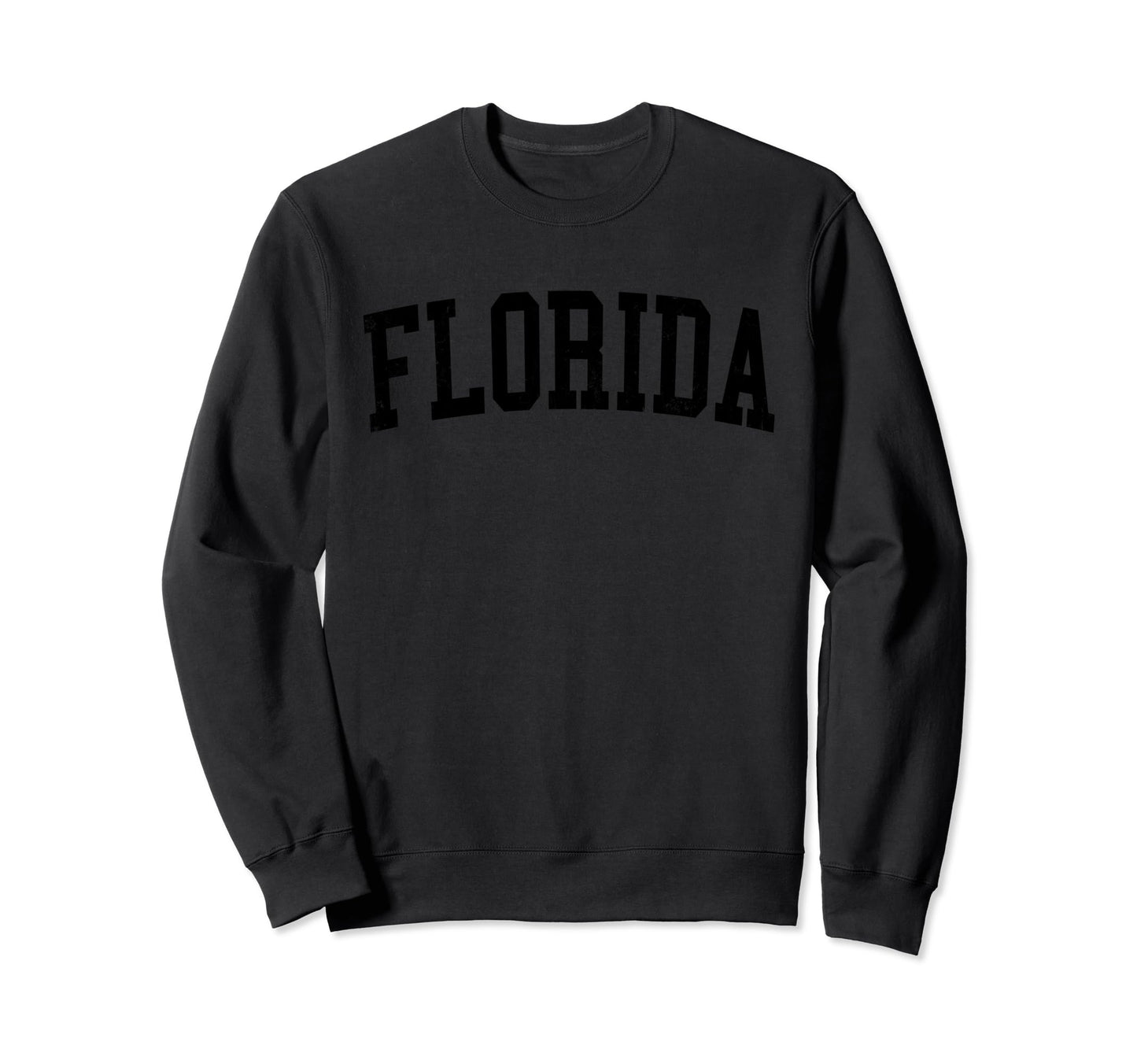 Florida Pr Distressed Black Sweatshirt - Minimalist Print for Adults - T-Shirt, Sweatshirt, Hoodie
