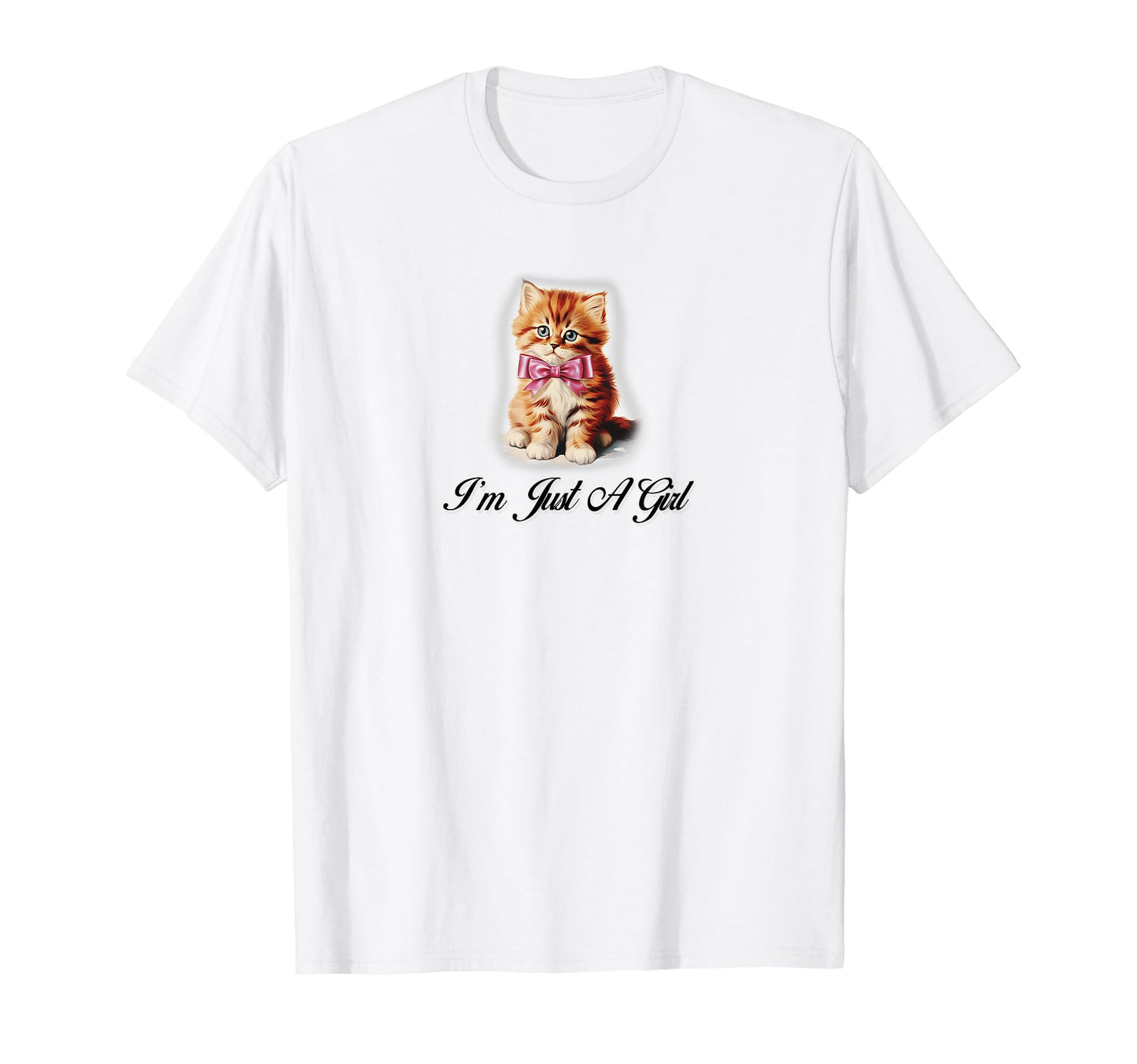 Im Just Coquette Cat Ribbon T-Shirt - Fun Novelty Design for Adults - T-Shirt, Sweatshirt, Hoodie