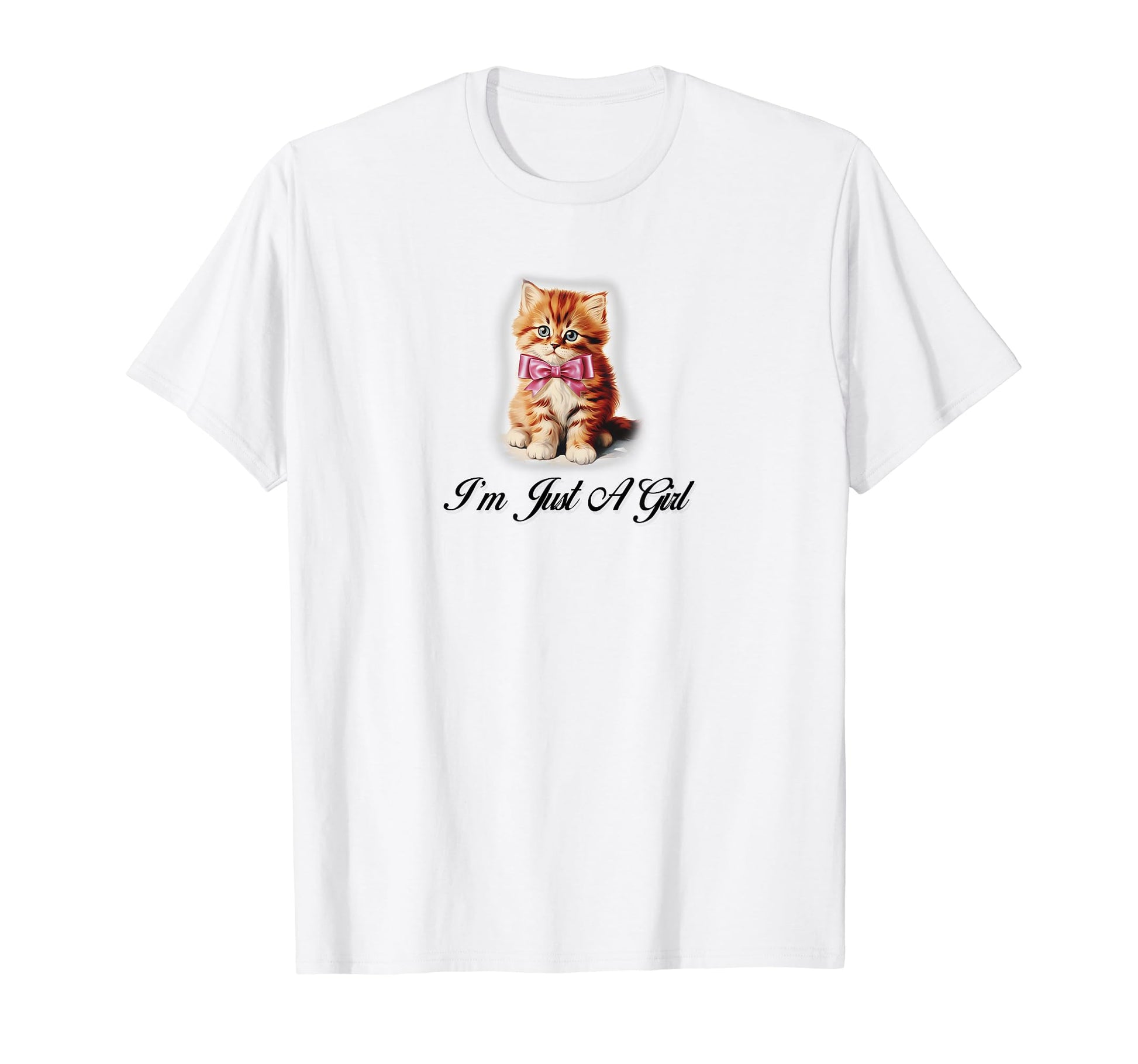 Im Just Coquette Cat Ribbon T-Shirt - Fun Novelty Design for Adults - T-Shirt, Sweatshirt, Hoodie