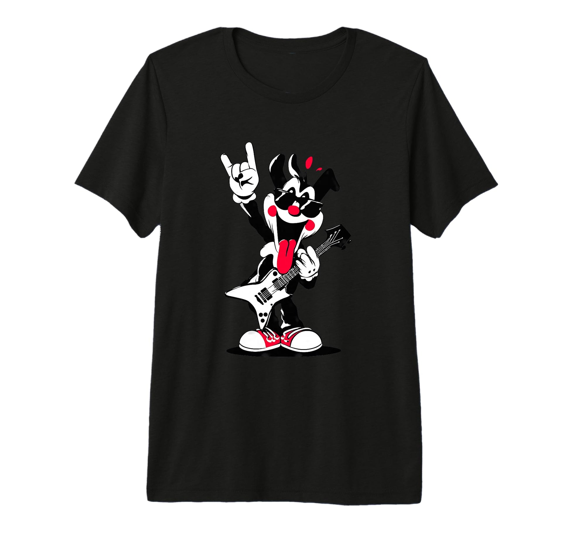 Funny Cartoon Character Rock Music Guitar T-Shirt - Unique Graphic Unisex - T-Shirt, Sweatshirt, Hoodie