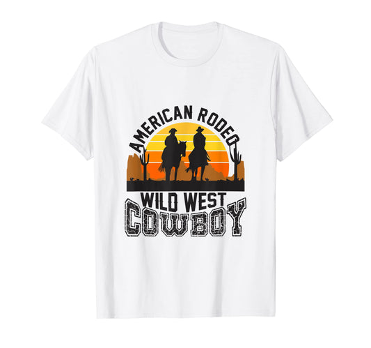 American Rodeo Wild West Cowboy T-Shirt - Aesthetic Graphic for Adults - T-Shirt, Sweatshirt, Hoodie