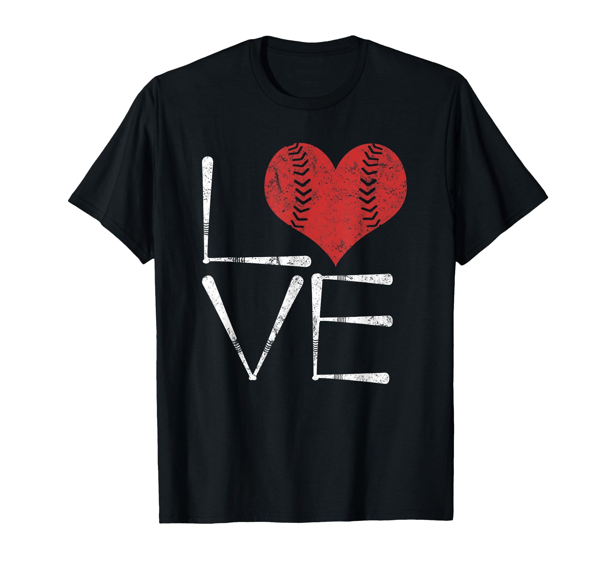 Love Baseball And Bats Sports T-Shirt - Minimalist Print Men Women - T-Shirt, Sweatshirt, Hoodie