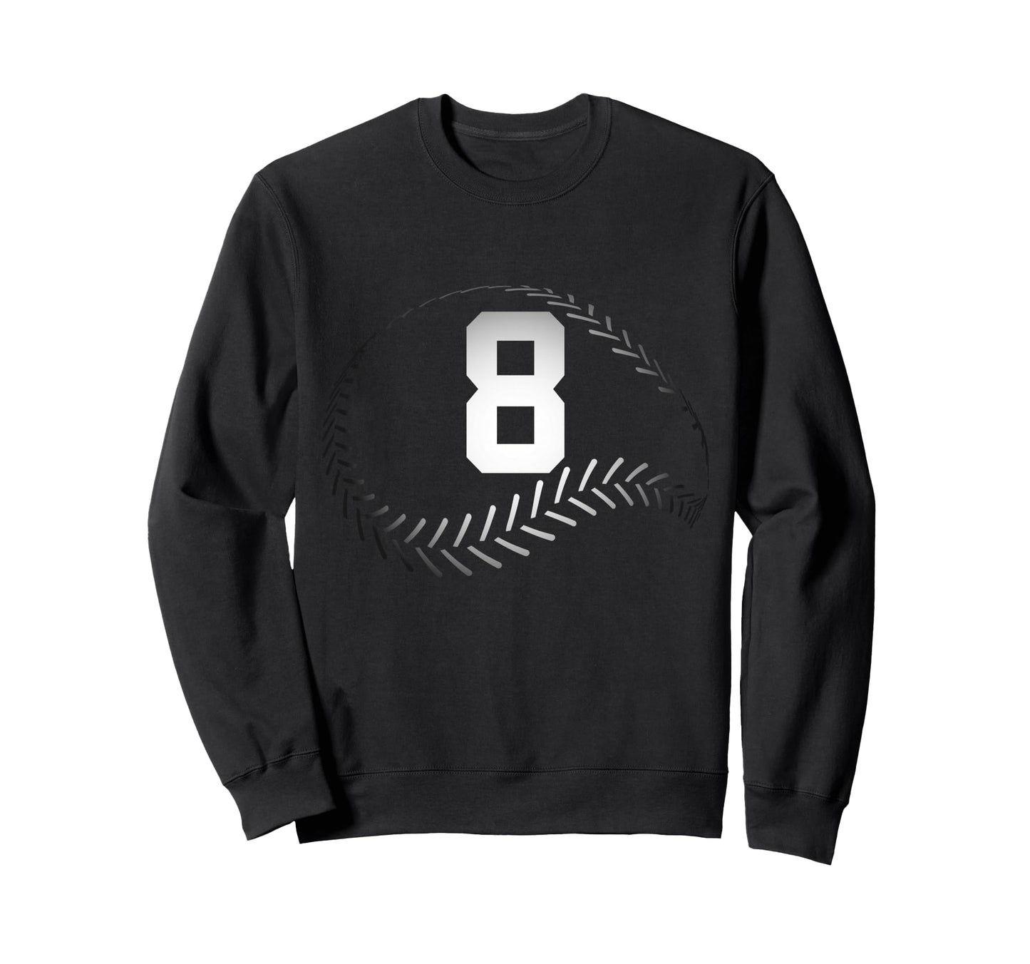 Number 8 Years Baseball 8Th Birthday Sweatshirt - Trendy Graphic for Adults - T-Shirt, Sweatshirt, Hoodie
