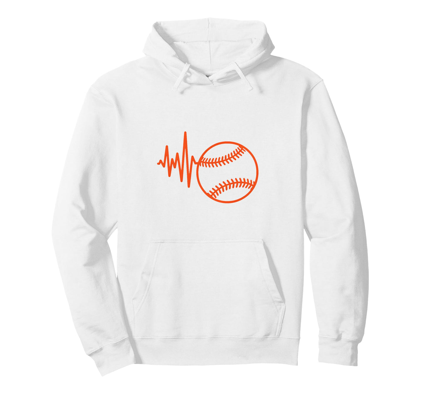 Heartbeat Baseball Line Pulse Player Hoodie - Fun Novelty Design Unisex - T-Shirt, Sweatshirt, Hoodie