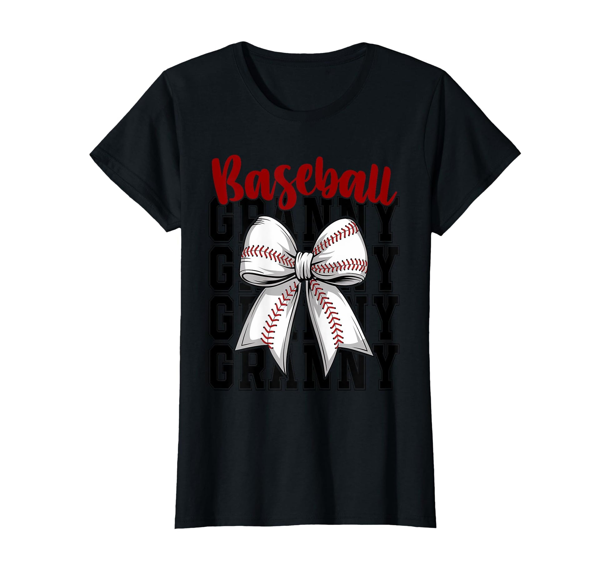 Baseball Granny Coquette Bow Biggest Fan T-Shirt - Minimalist Print Unisex - T-Shirt, Sweatshirt, Hoodie