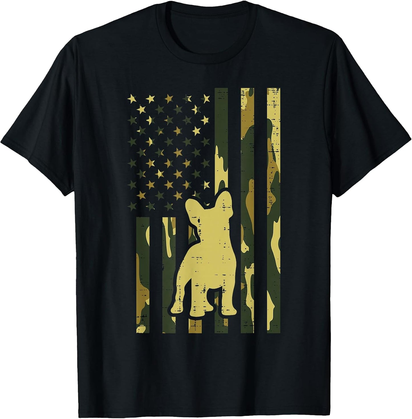 Camo US Flag French Bulldog Frenchie Patriot Dog - Adult & Kids T-Shirts, Sweatshirts & Hoodies apparel design preview 1