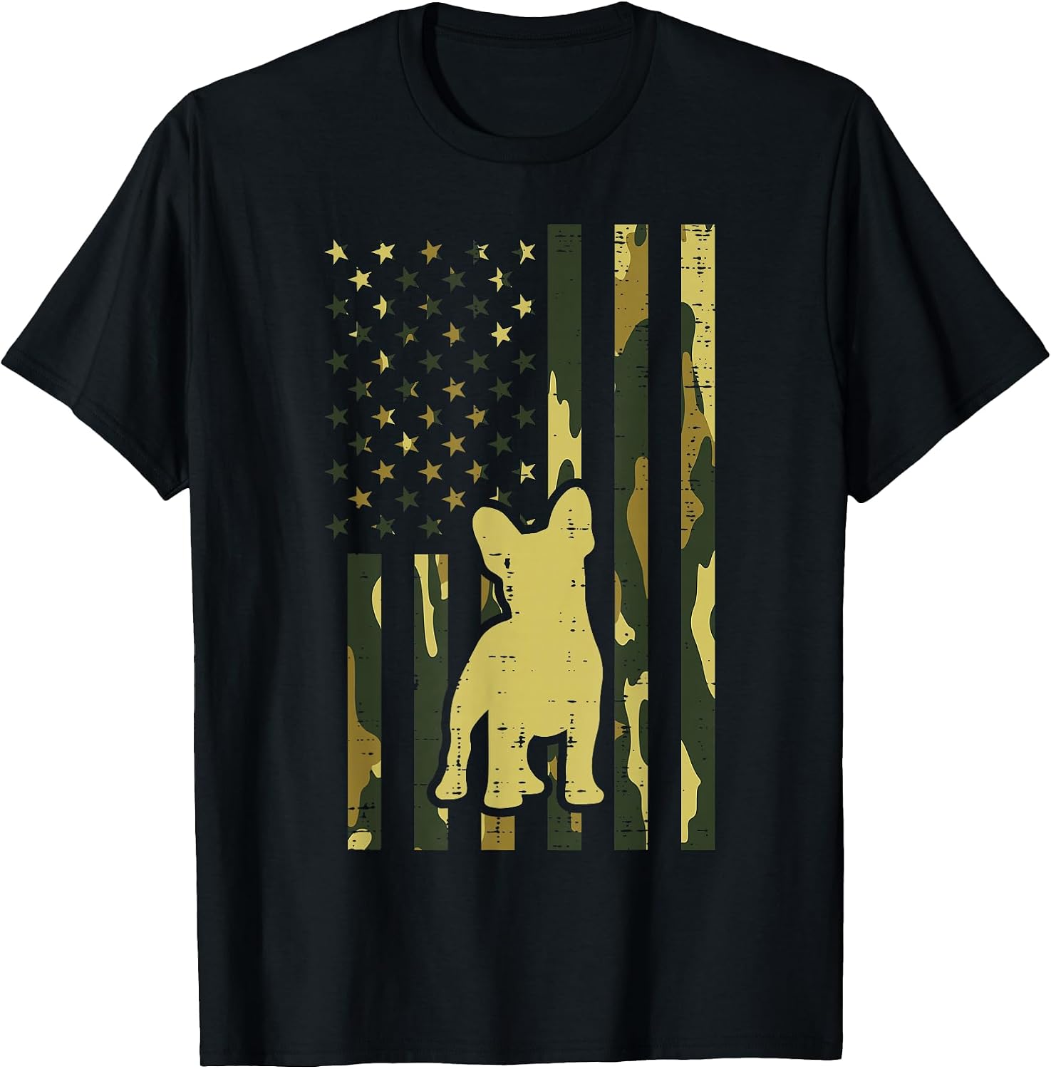 Camo US Flag French Bulldog Frenchie Patriot Dog - Adult & Kids T-Shirts, Sweatshirts & Hoodies apparel design preview 1