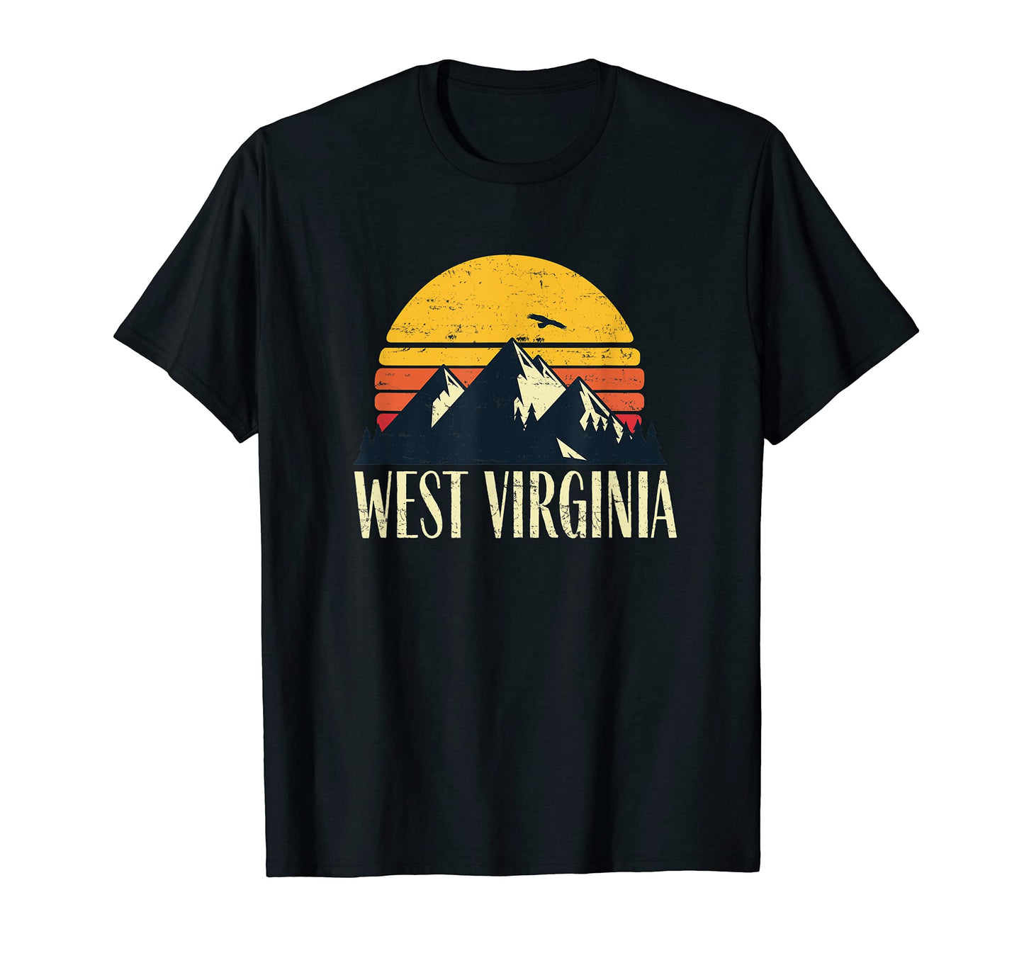 West Virginia State Mountain Sunset T-Shirt - Unique Graphic for Adults - T-Shirt, Sweatshirt, Hoodie
