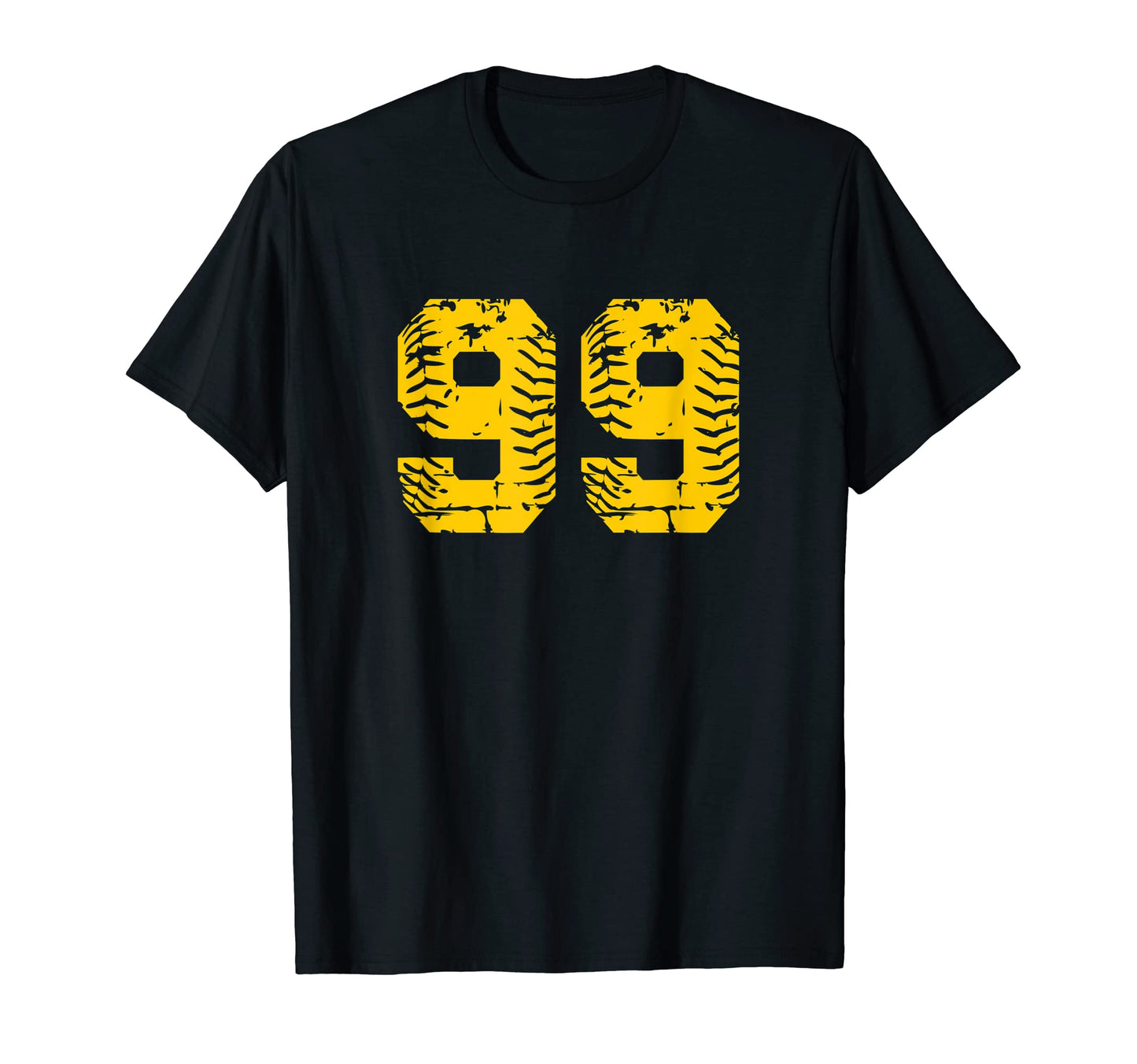 Baseball Softball Number 99 Yellow T-Shirt - Fun Novelty Design Unisex - T-Shirt, Sweatshirt, Hoodie