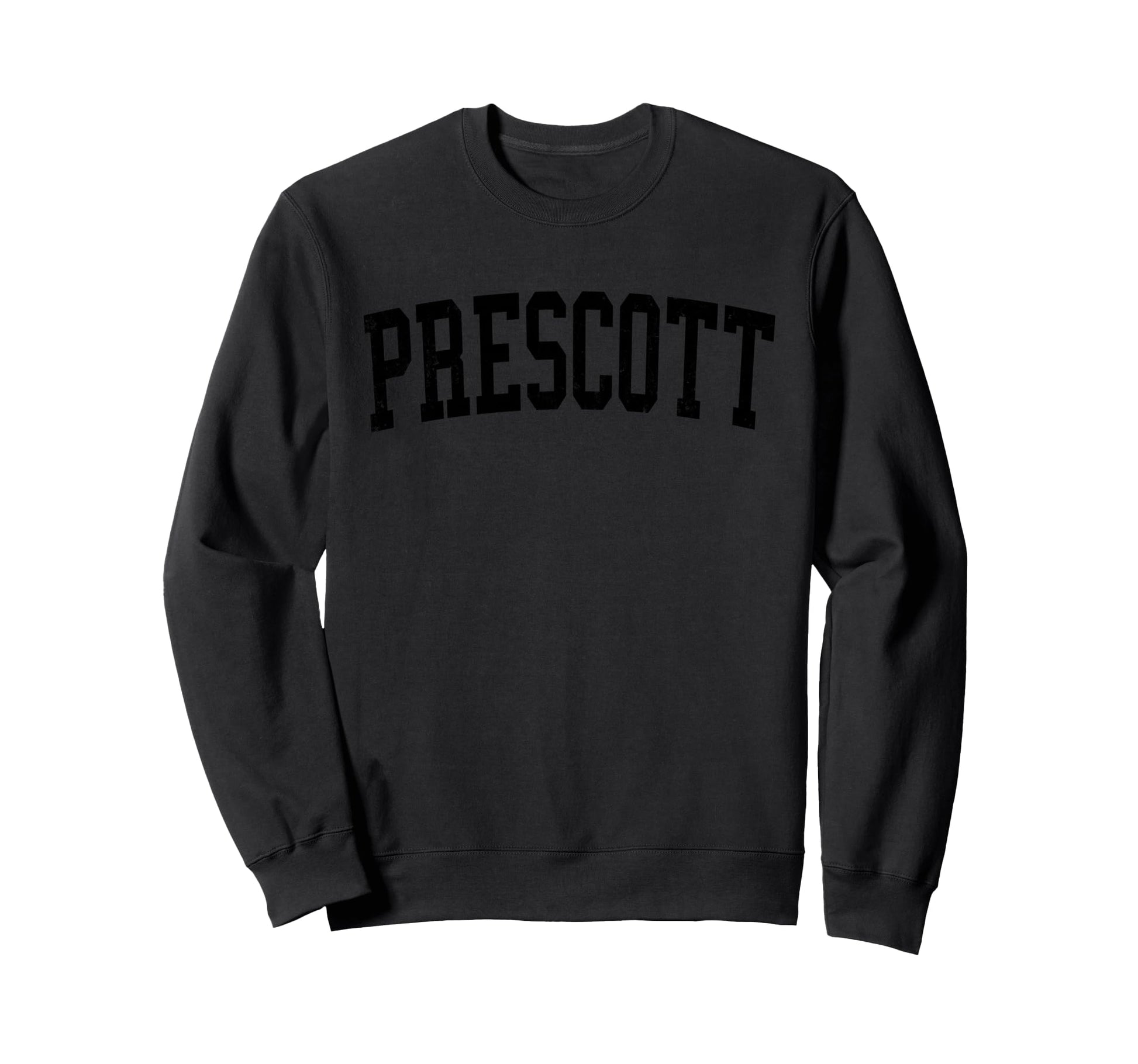 Prescott Az Distressed Black Varsity Sweatshirt - Trendy Graphic Unisex - T-Shirt, Sweatshirt, Hoodie