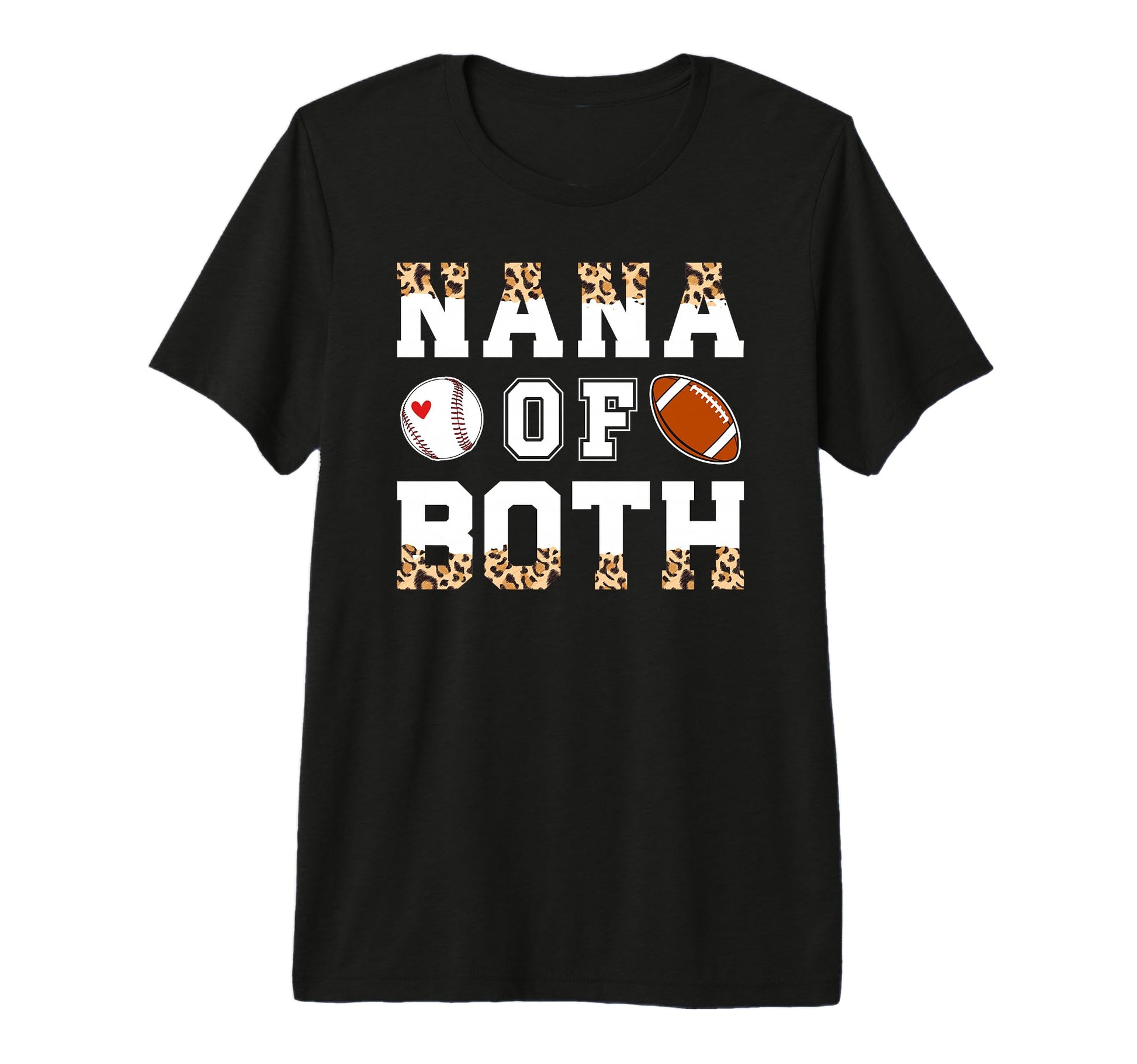 Nana Both Leopard Baseball Football T-Shirt - Aesthetic Graphic Men Women - T-Shirt, Sweatshirt, Hoodie