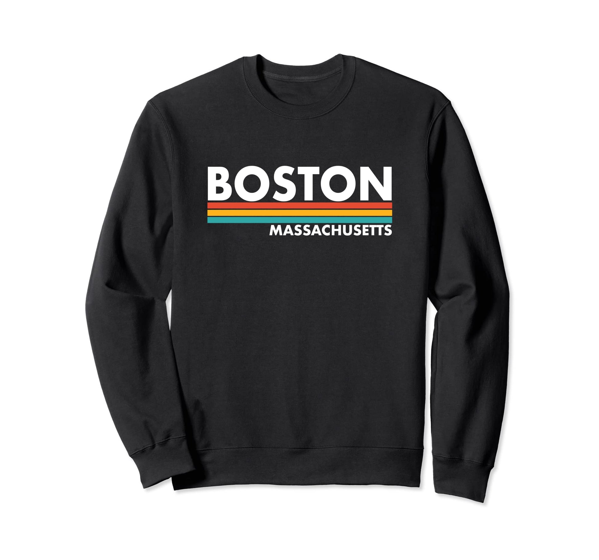 Boston Massachusetts Stripes Sweatshirt - Aesthetic Graphic Unisex - T-Shirt, Sweatshirt, Hoodie
