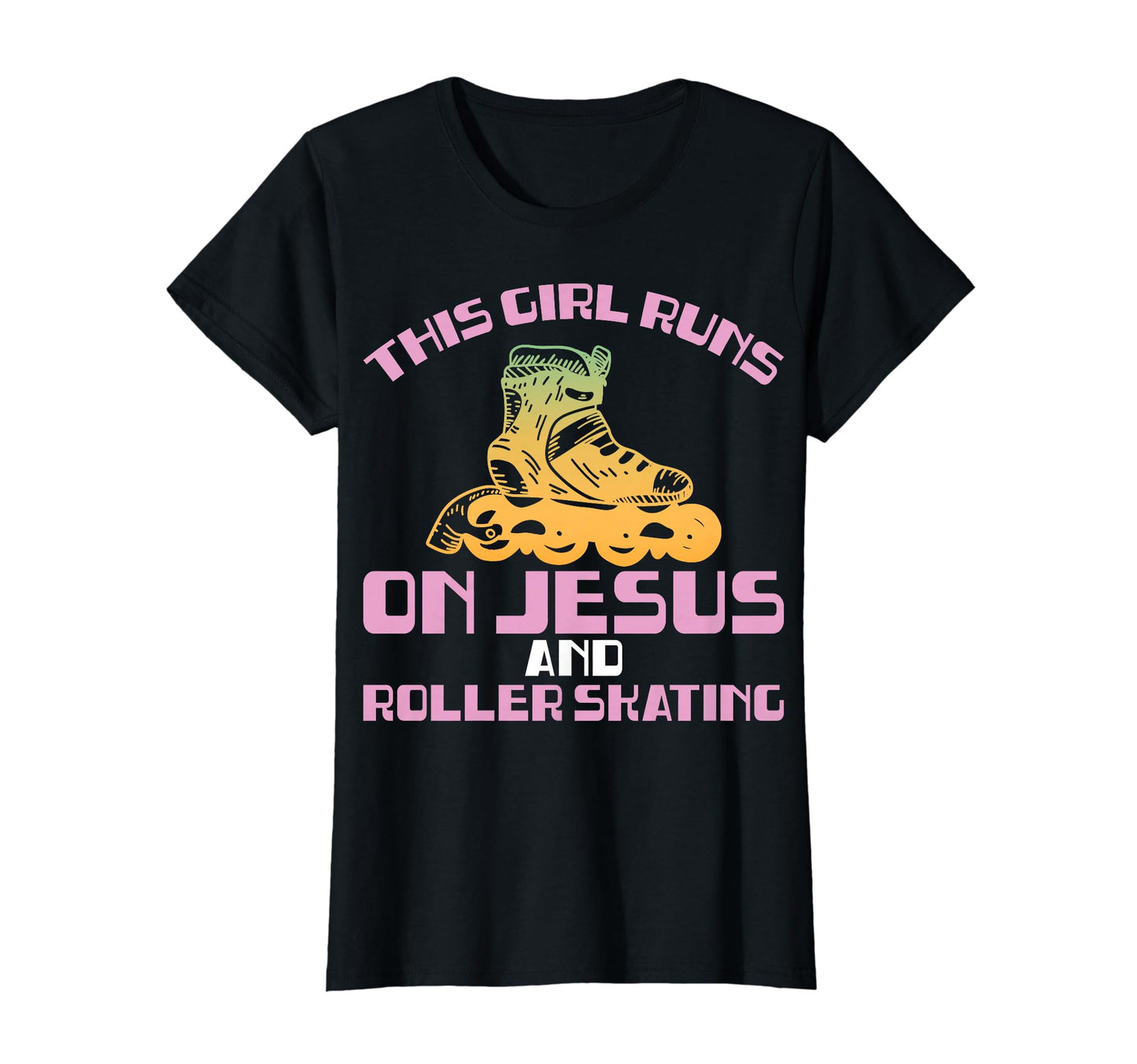 Funny Rollerskate Runs Jesus And T-Shirt - Streetwear Style for Adults - T-Shirt, Sweatshirt, Hoodie