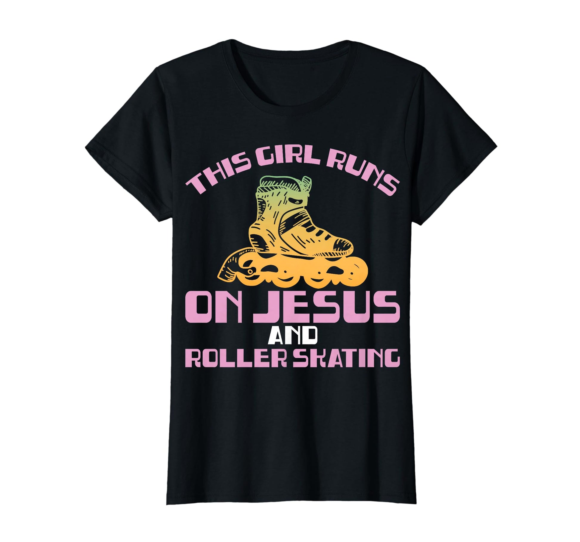 Funny Rollerskate Runs Jesus And T-Shirt - Streetwear Style for Adults - T-Shirt, Sweatshirt, Hoodie