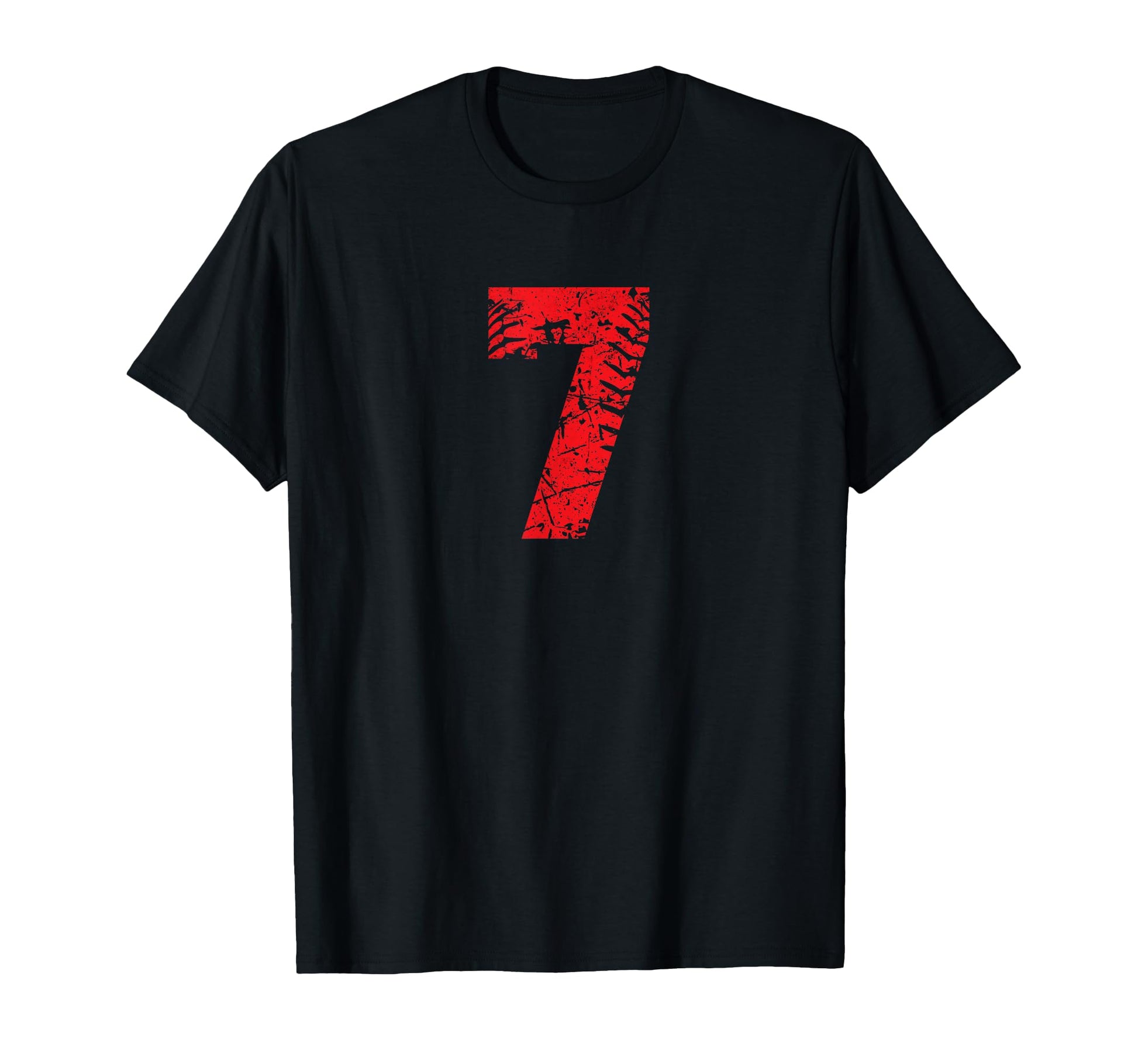 Distressed Baseball Softball Number T-Shirt - Minimalist Print for Adults - T-Shirt, Sweatshirt, Hoodie