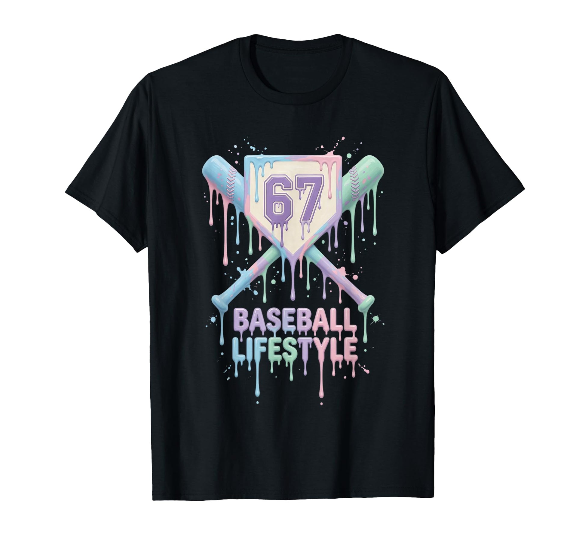 Baseball Lifestyle Drip 67 Six Seven Funny T-Shirt - Graphic Print Unisex - T-Shirt, Sweatshirt, Hoodie