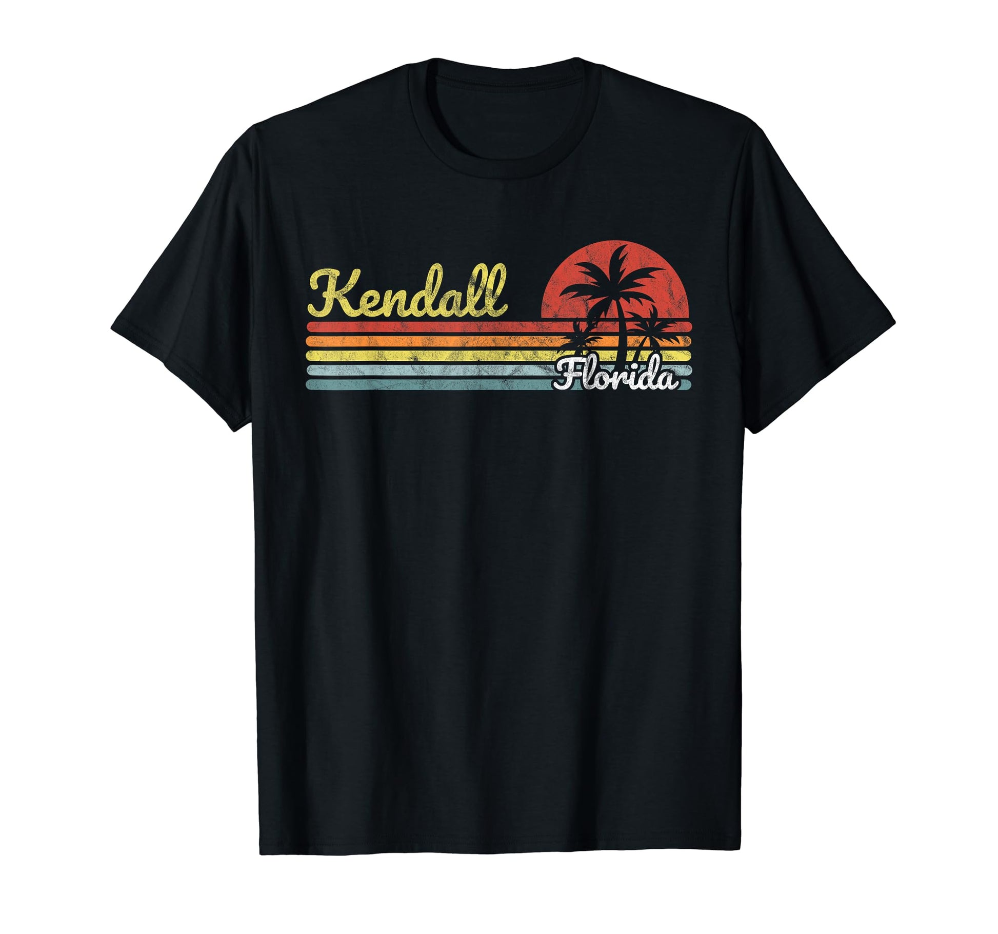 Kendall Fl Florida Stripes Lines Tourist T-Shirt - Trendy Graphic Unisex - T-Shirt, Sweatshirt, Hoodie