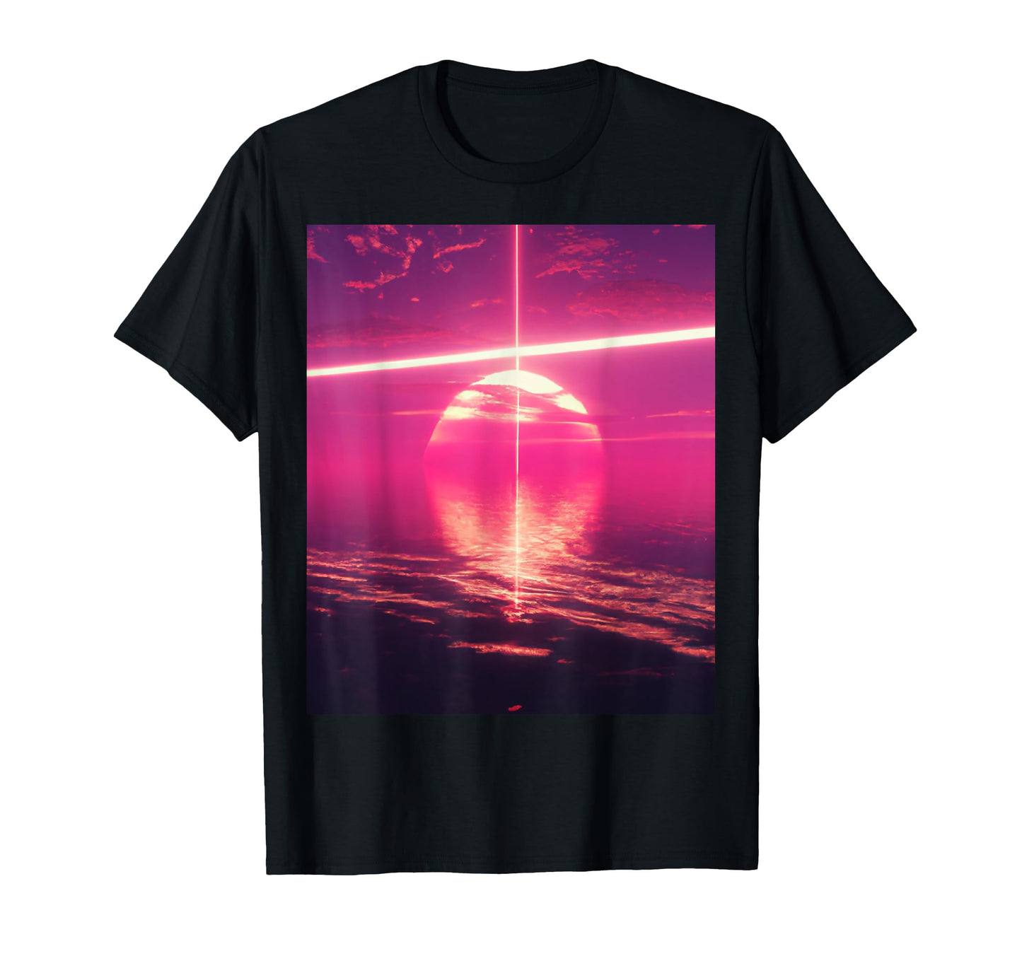 Vaporwave Aesthetic Sunset Above T-Shirt - Novelty Apparel Unisex - T-Shirt, Sweatshirt, Hoodie
