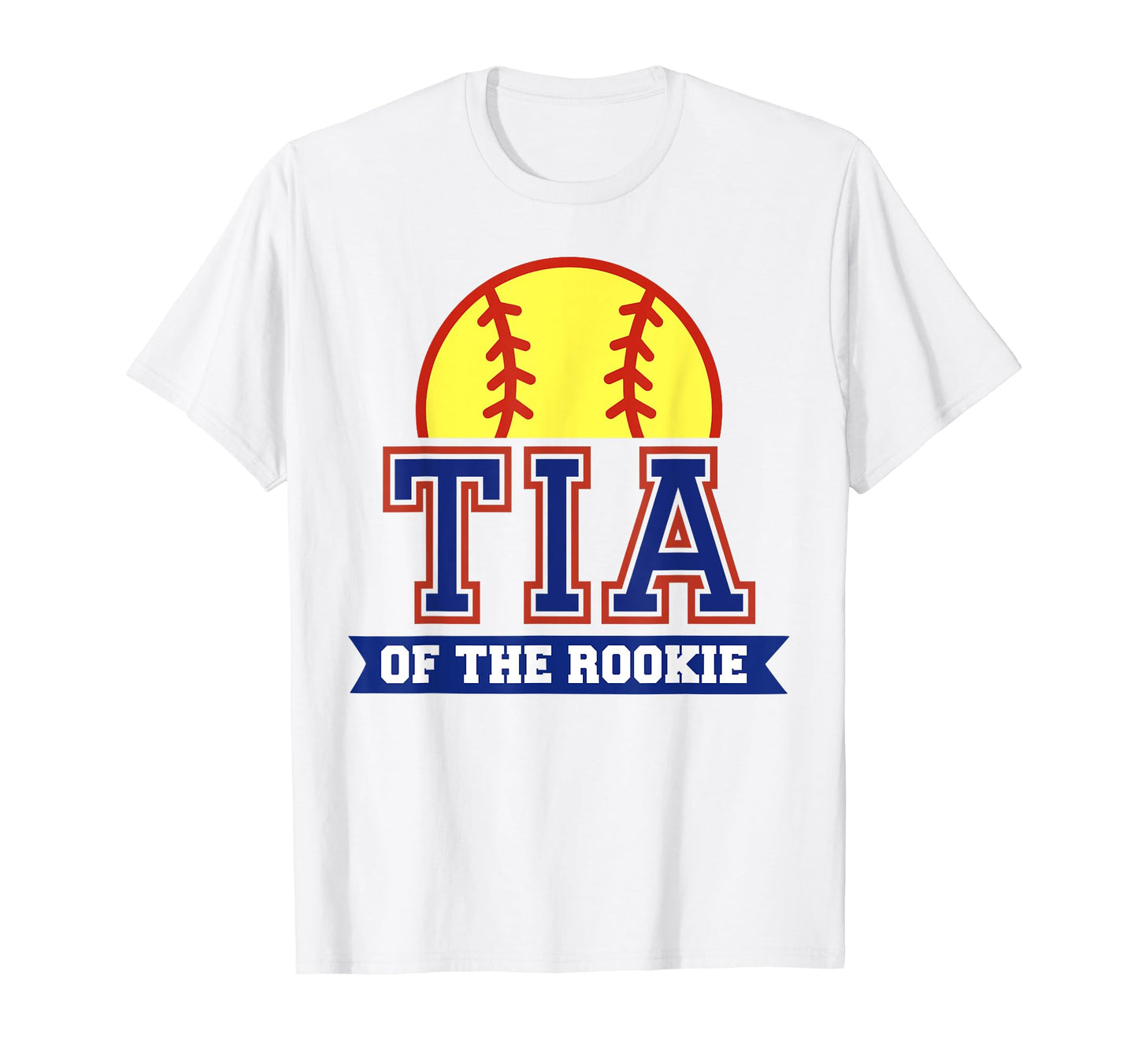 Tia Rookie 1St Birthday Softball Theme T-Shirt - Minimalist Print Unisex - T-Shirt, Sweatshirt, Hoodie