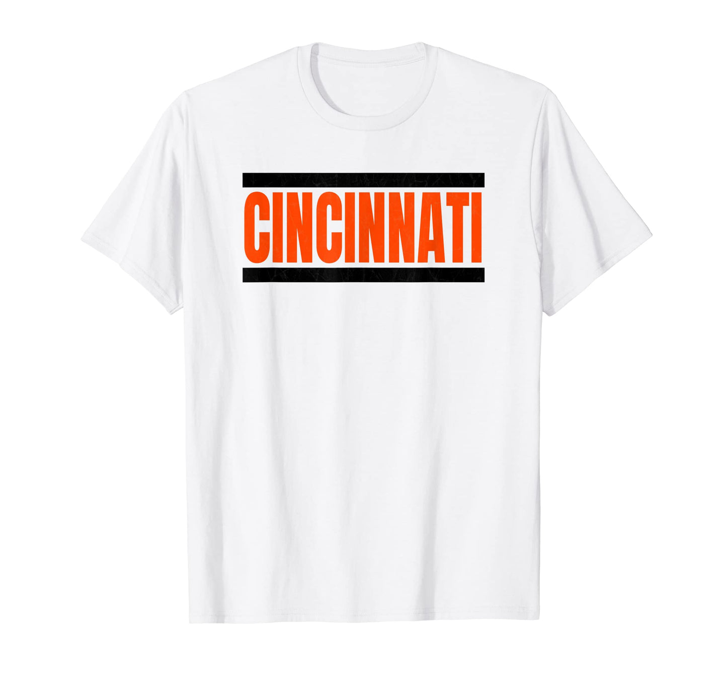 Striped Cincinnati Orange Black T-Shirt - Casual Everyday Wear for Adults - T-Shirt, Sweatshirt, Hoodie