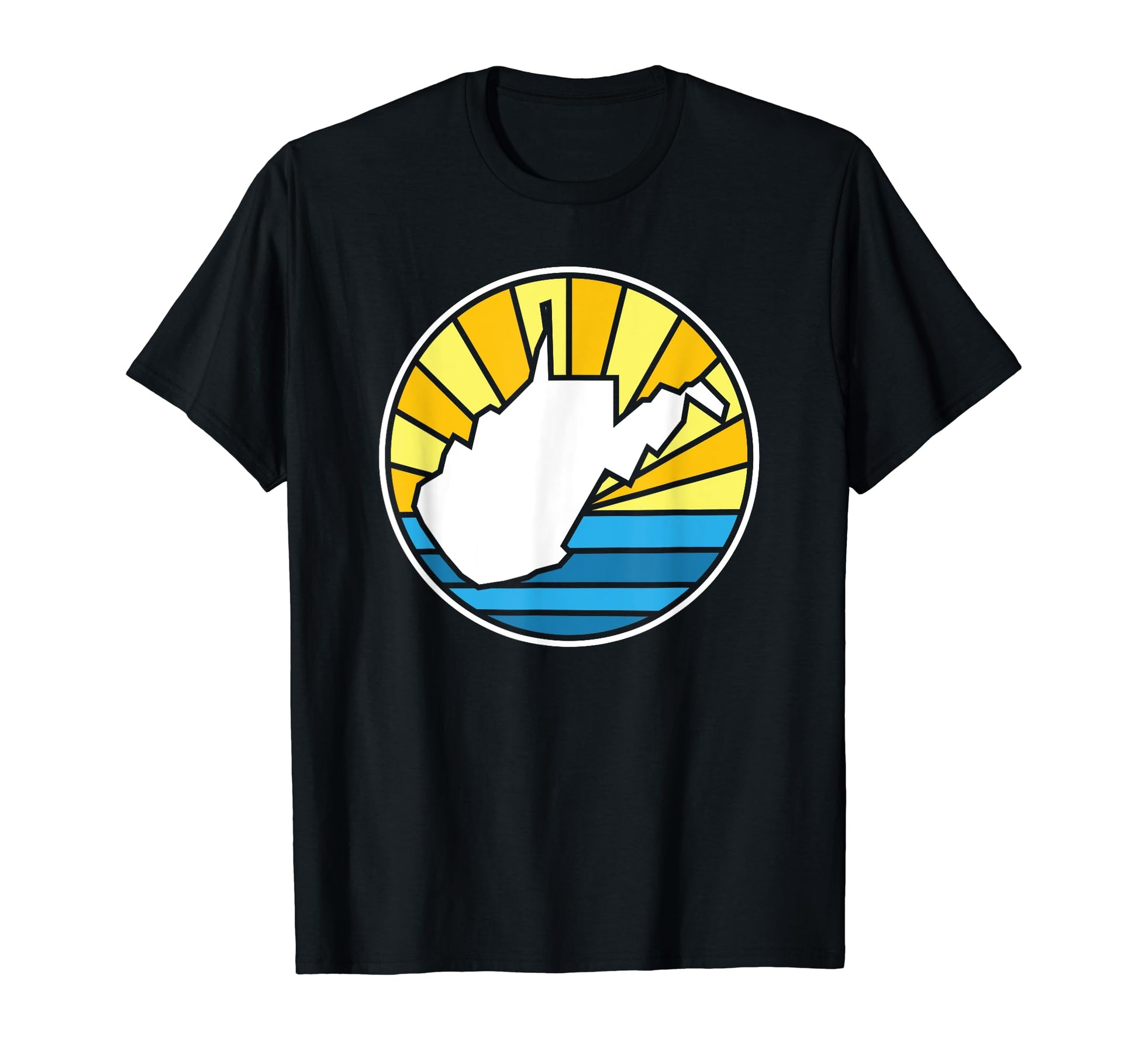 West Virginia Sunset 70S Stained T-Shirt - Fun Novelty Design Men Women - T-Shirt, Sweatshirt, Hoodie