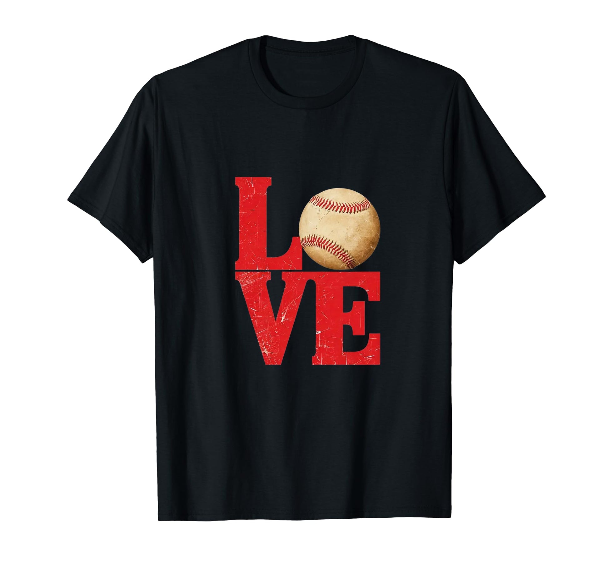 Love Baseball Distressed Eat T-Shirt - Casual Everyday Wear for Adults - T-Shirt, Sweatshirt, Hoodie