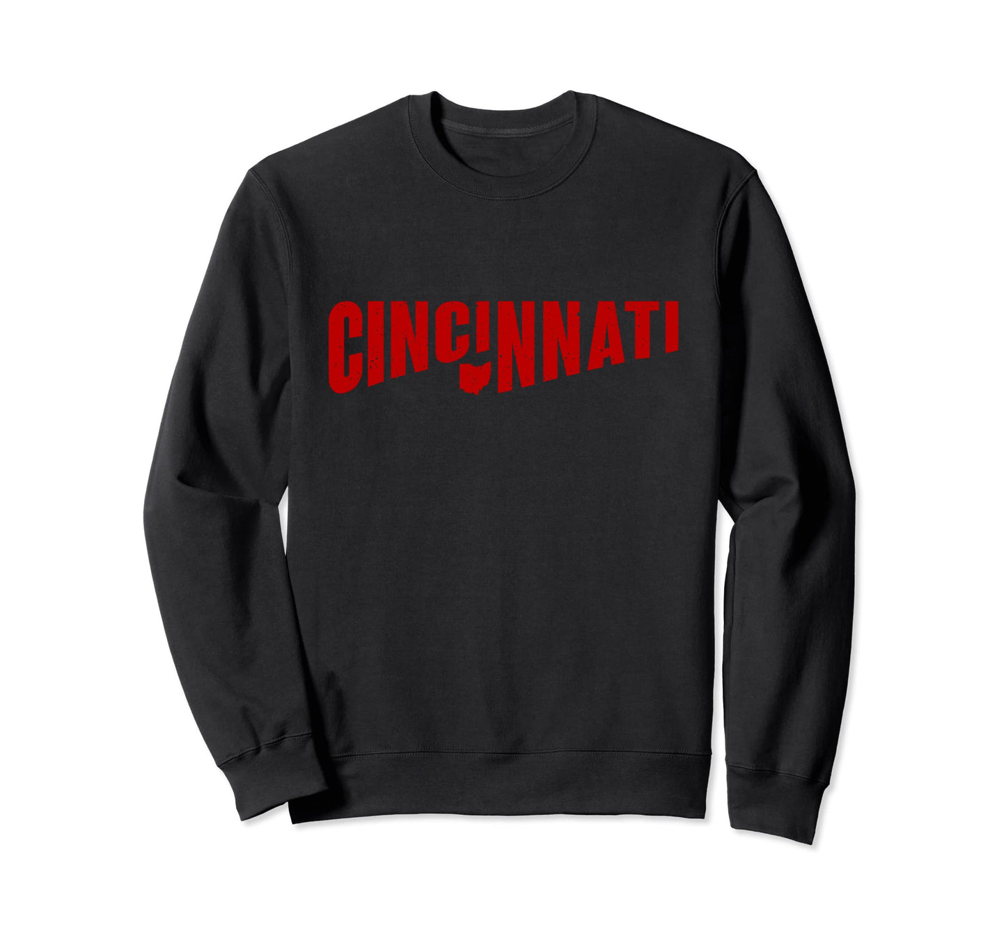 Cincinnati Ohio State Map Sweatshirt - Casual Everyday Wear Men Women - T-Shirt, Sweatshirt, Hoodie