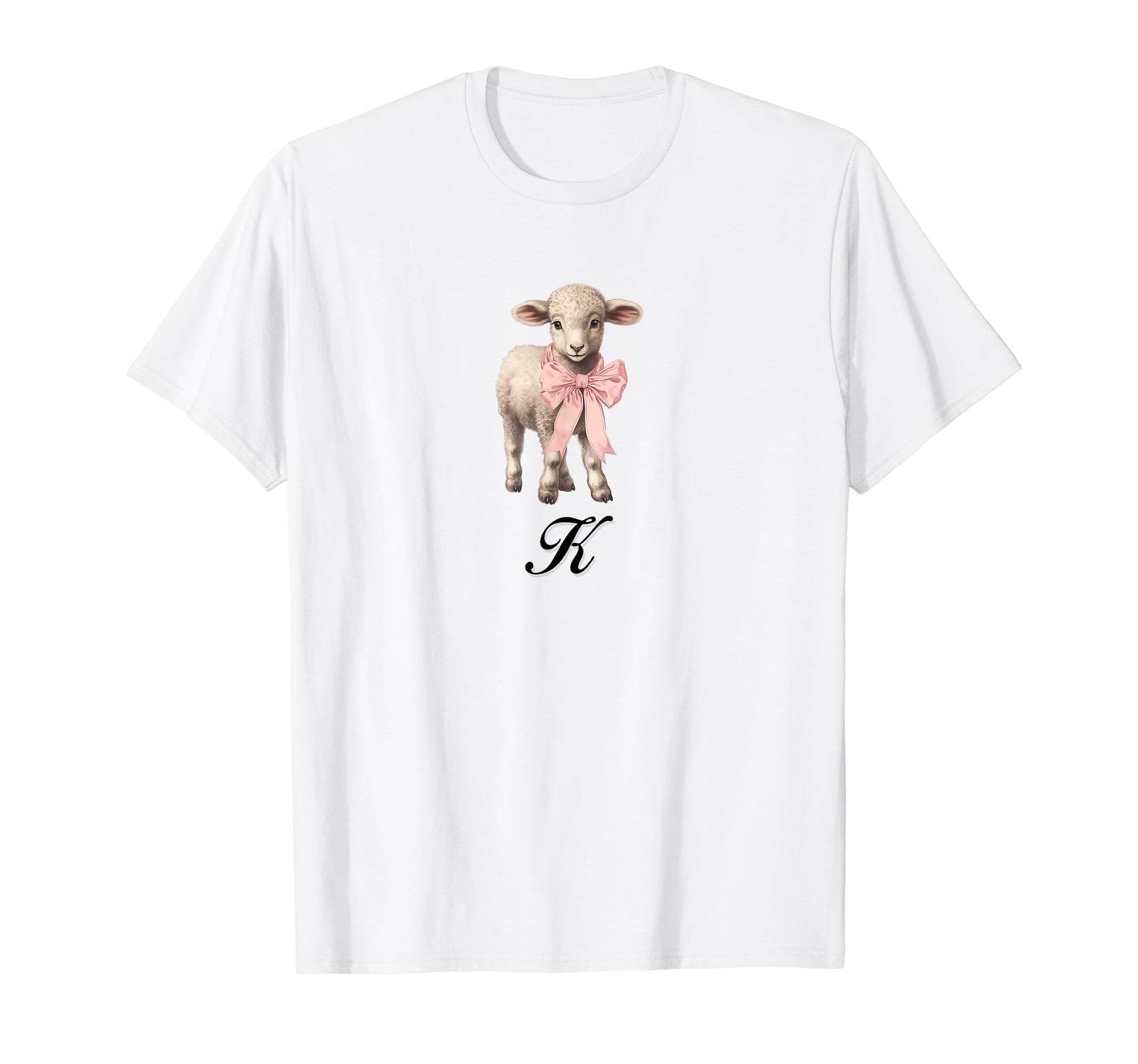 K Lamb Coquette Bow Girlcore Y2K T-Shirt - Casual Everyday Wear for Adults - T-Shirt, Sweatshirt, Hoodie