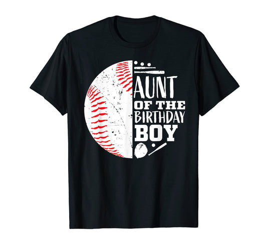 Aunt Birthday Baseball Themed Party T-Shirt - Custom Art Print Men Women - T-Shirt, Sweatshirt, Hoodie