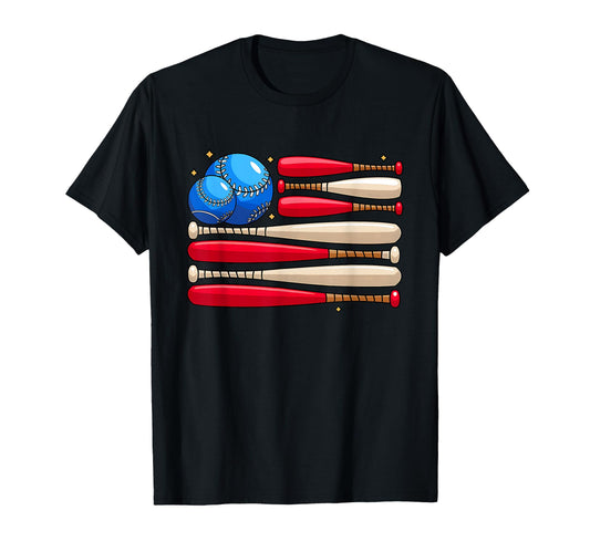 Baseball American Flag Usa Baseball T-Shirt - Streetwear Style for Adults - T-Shirt, Sweatshirt, Hoodie
