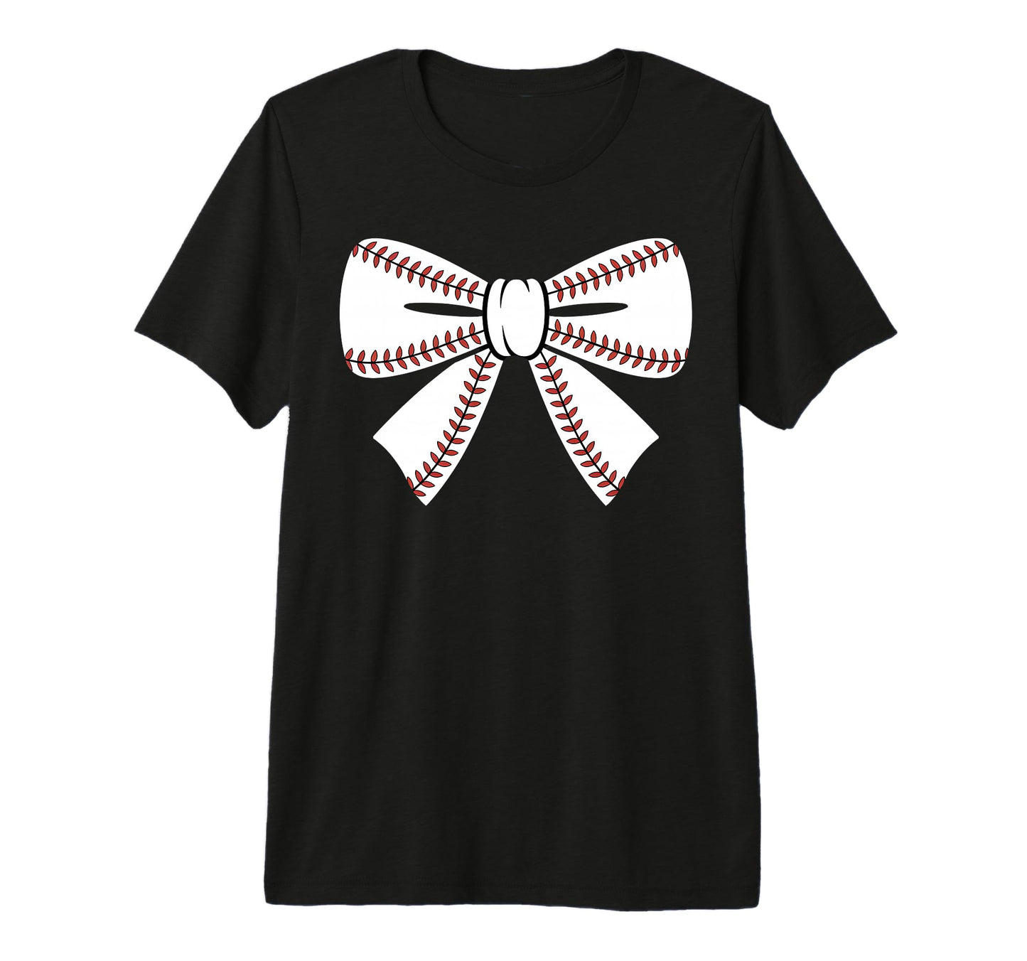Baseball Bow Baseball Mom Mama Tri Blend T-Shirt - Minimalist Print Unisex - T-Shirt, Sweatshirt, Hoodie