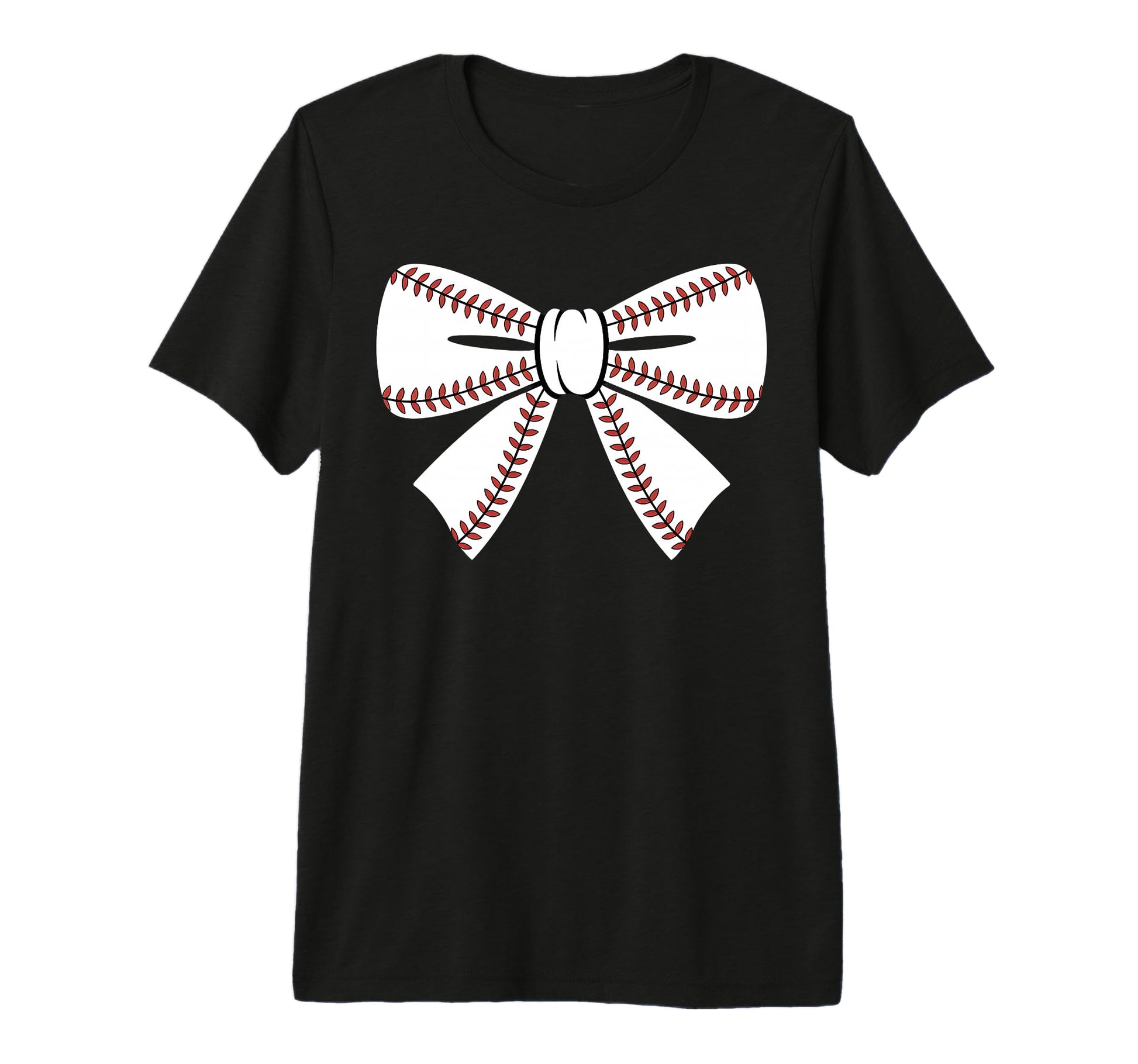 Baseball Bow Baseball Mom Mama Tri Blend T-Shirt - Minimalist Print Unisex - T-Shirt, Sweatshirt, Hoodie