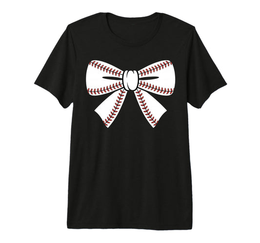 Baseball Bow Baseball Mom Mama Tri Blend T-Shirt - Minimalist Print Unisex - T-Shirt, Sweatshirt, Hoodie
