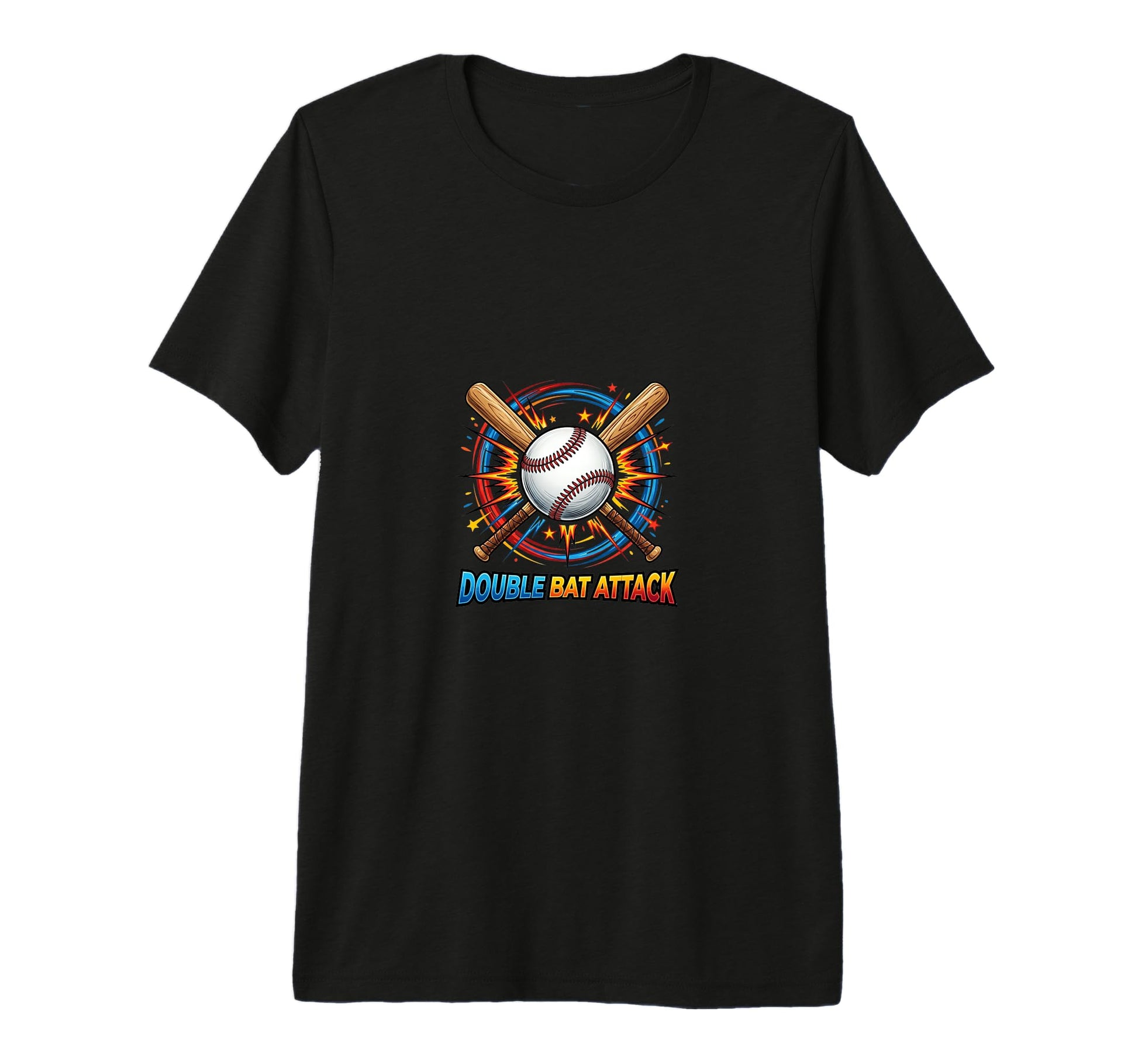 Mens Double Bat Attack Baseball Power T-Shirt - Aesthetic Graphic Unisex - T-Shirt, Sweatshirt, Hoodie