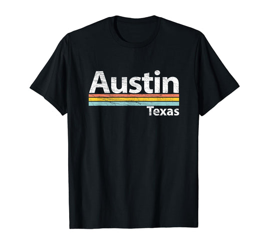 Austin Texas Worn Stripes T-Shirt - Novelty Apparel for Adults - T-Shirt, Sweatshirt, Hoodie