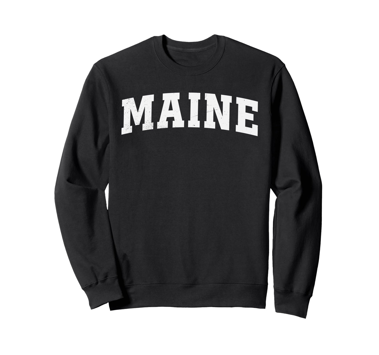 Maine Varsity Distressed Sweatshirt - Novelty Apparel Unisex - T-Shirt, Sweatshirt, Hoodie