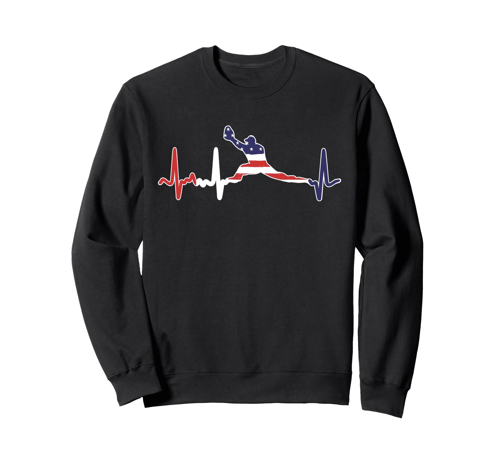 Baseball Player Heartbeat Baseball Sweatshirt - Novelty Apparel Unisex - T-Shirt, Sweatshirt, Hoodie