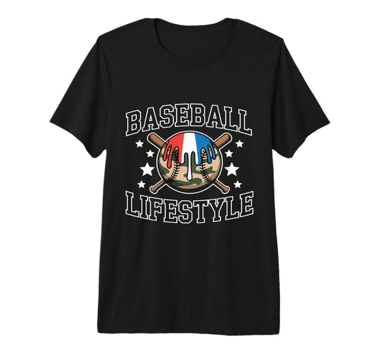 Baseball Lifestyle American Patriotic T-Shirt - Trendy Graphic for Adults - T-Shirt, Sweatshirt, Hoodie