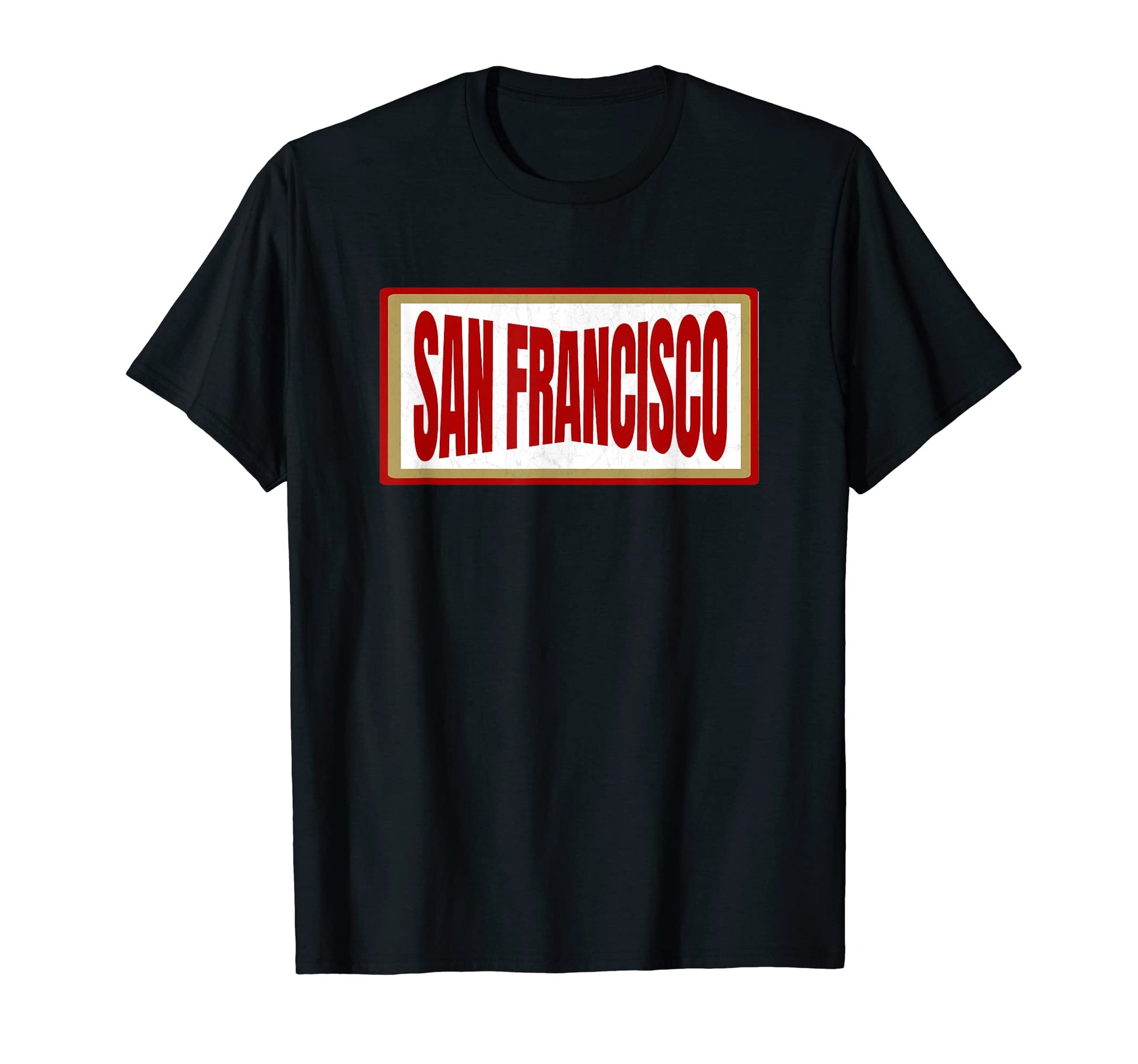 San Francisco Red Gold Coloured Striped T-Shirt - Trendy Graphic Unisex - T-Shirt, Sweatshirt, Hoodie