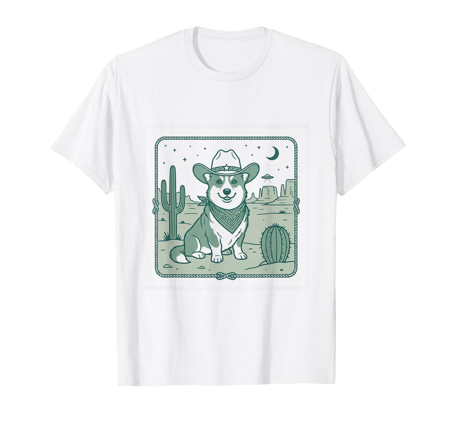 Ufo Corgi Cowboy Alien T-Shirt - Fun Novelty Design Unisex - T-Shirt, Sweatshirt, Hoodie
