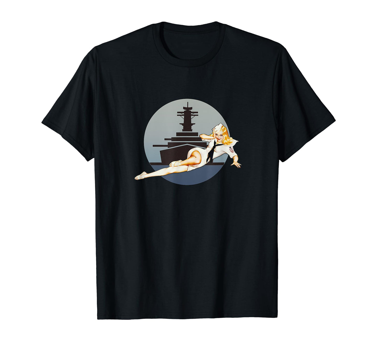 Pin Up Warship Wwii T-Shirt - Minimalist Print Unisex - T-Shirt, Sweatshirt, Hoodie
