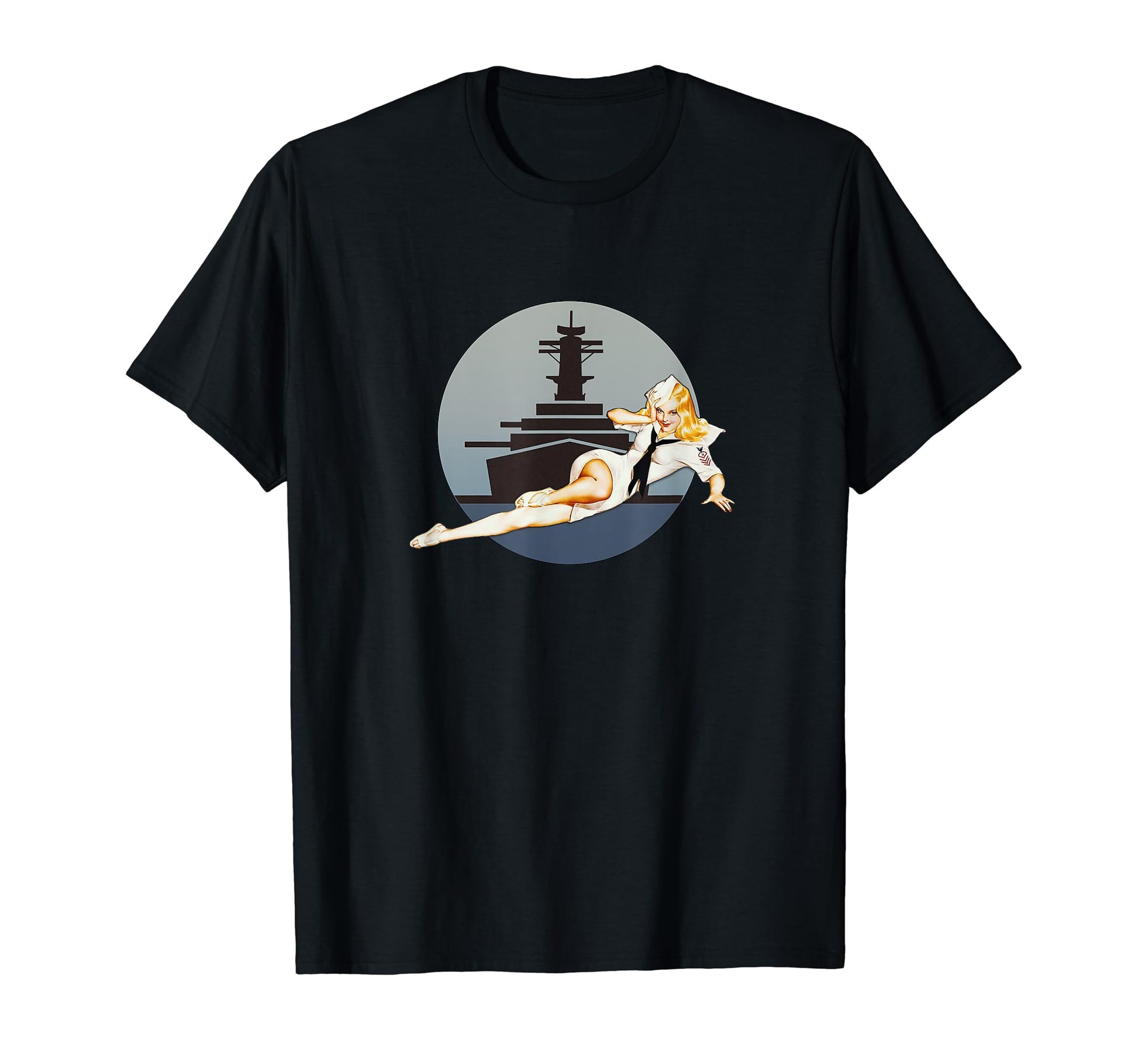 Pin Up Warship Wwii T-Shirt - Minimalist Print Unisex - T-Shirt, Sweatshirt, Hoodie