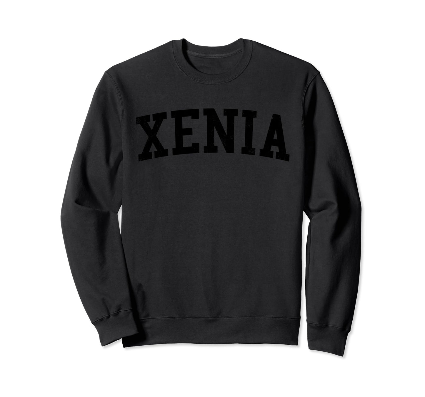 Xenia Oh Distressed Black Sweatshirt - Casual Everyday Wear for Adults - T-Shirt, Sweatshirt, Hoodie