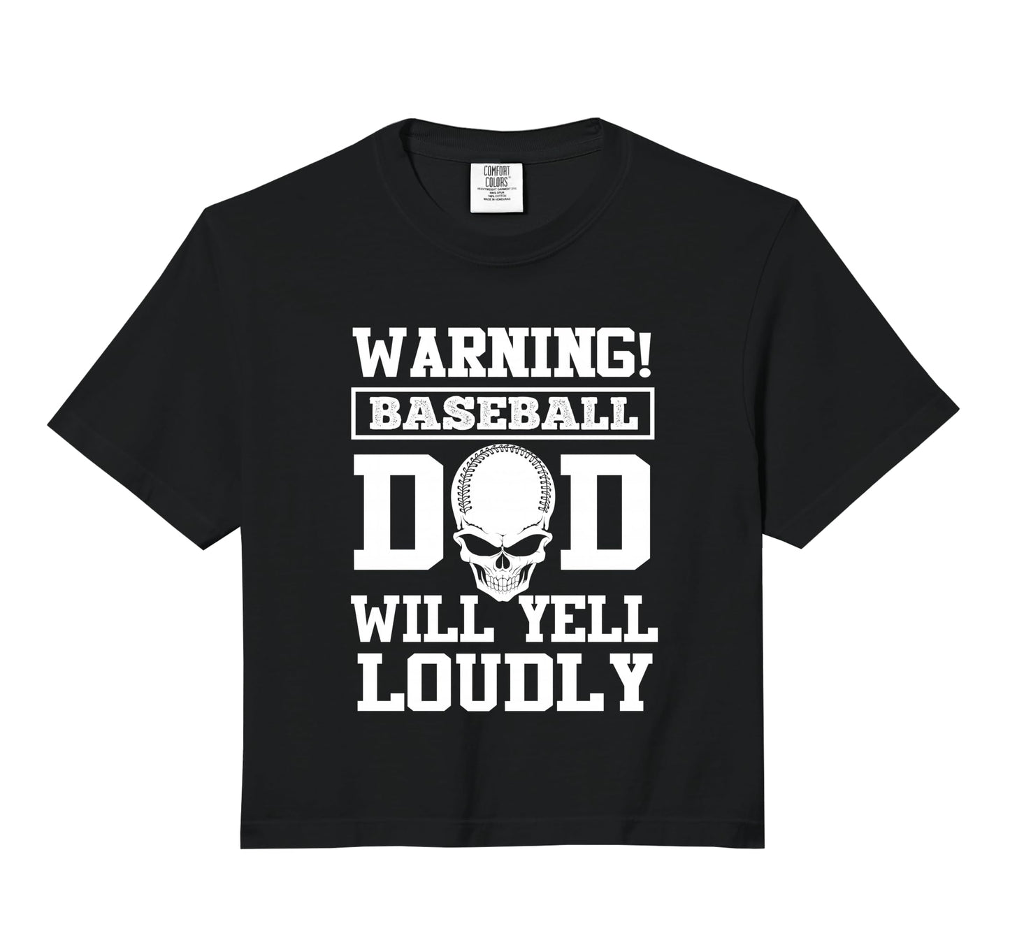 Warning Baseball Dad Skull Softball Hoodie - Novelty Apparel Men Women - T-Shirt, Sweatshirt, Hoodie