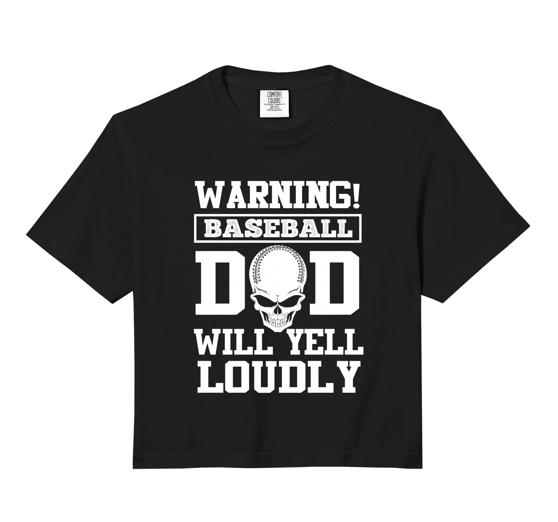 Warning Baseball Dad Skull Softball Hoodie - Novelty Apparel Men Women - T-Shirt, Sweatshirt, Hoodie