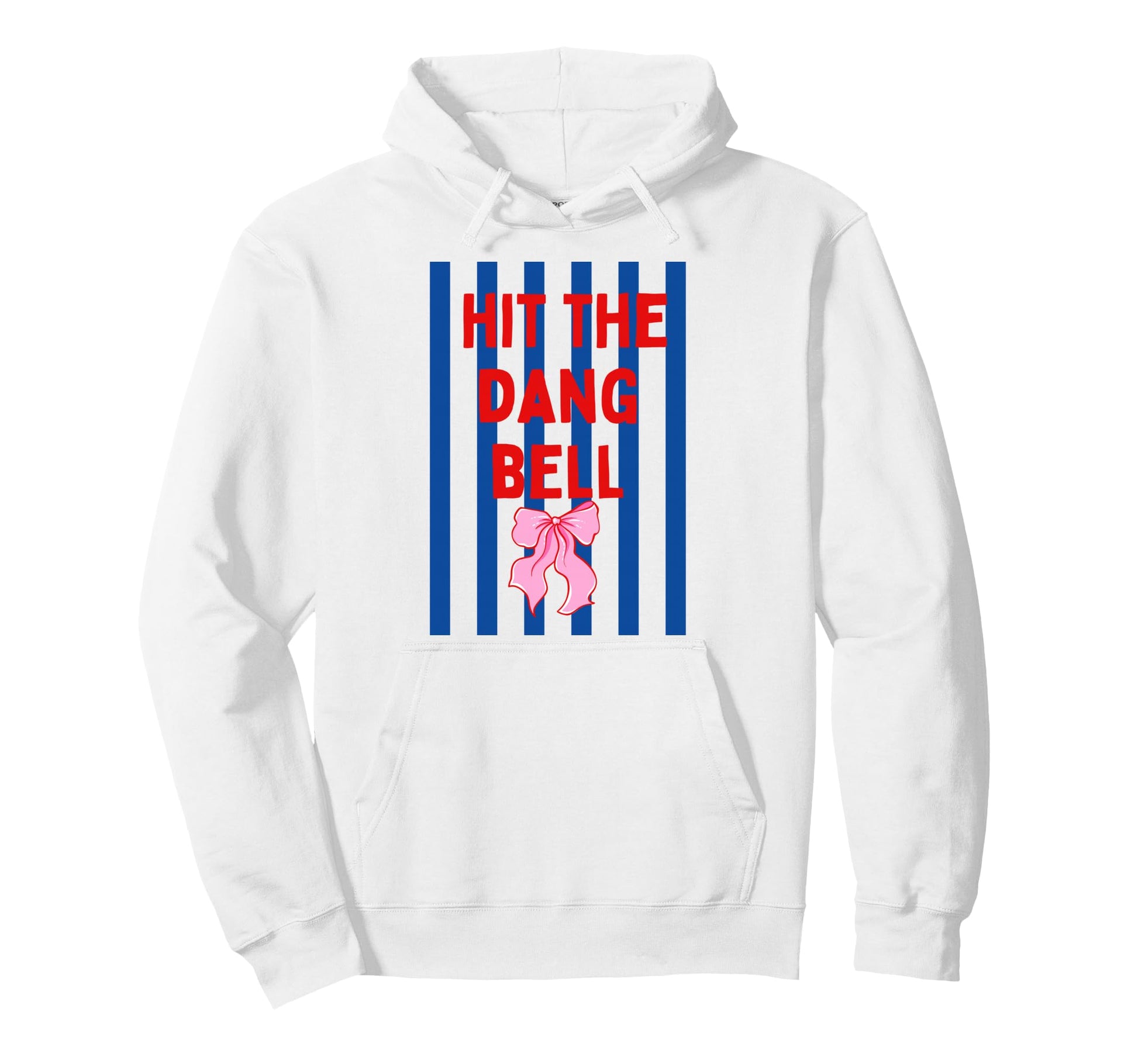 Striped Baseball Hit Dang Ball Bow Hoodie - Aesthetic Graphic Men Women - T-Shirt, Sweatshirt, Hoodie