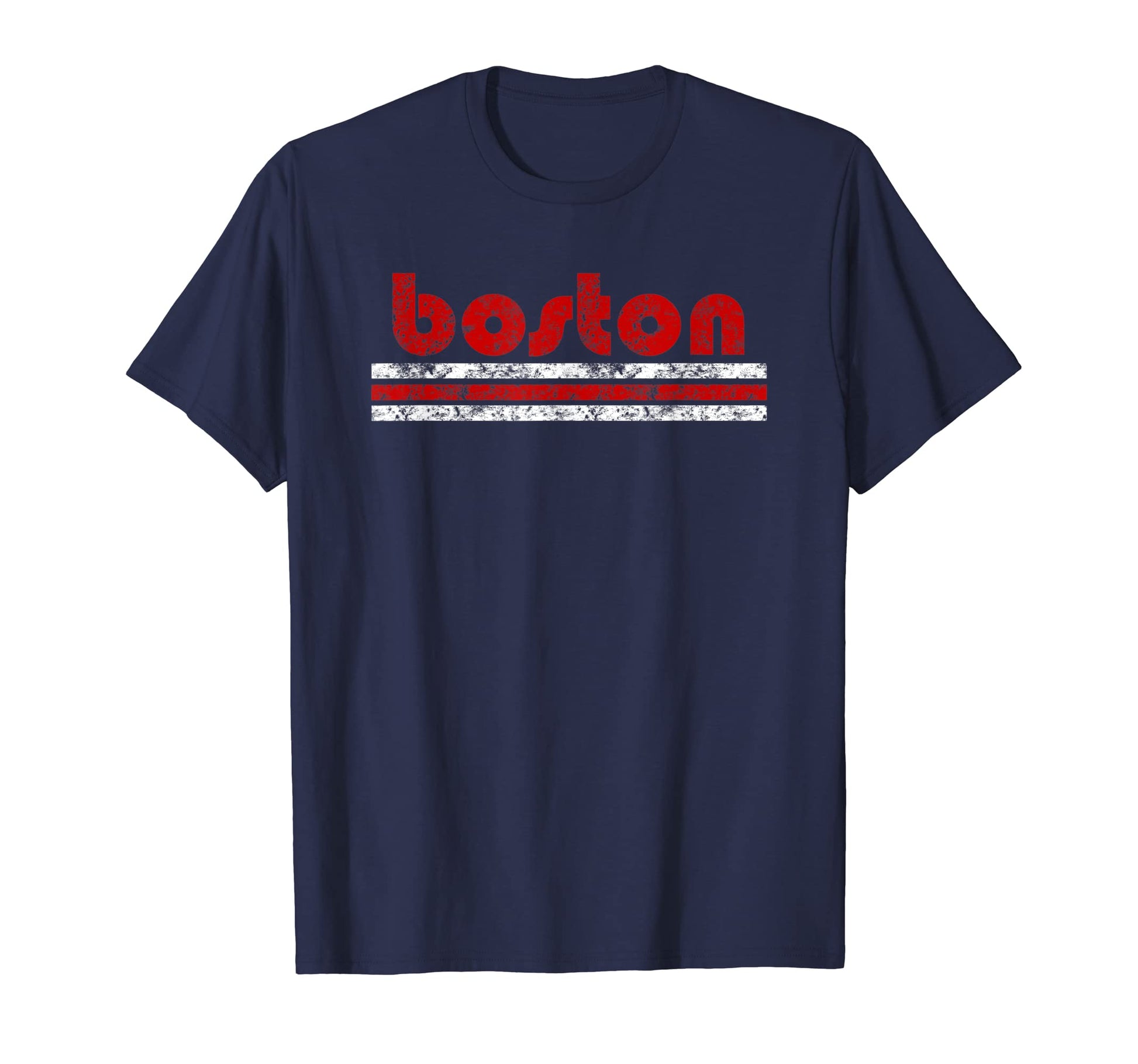 Boston Three Stripe Weathered Blue T-Shirt - Novelty Apparel Men Women - T-Shirt, Sweatshirt, Hoodie