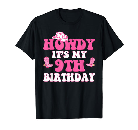 9Th Birthday Outfit Cowgirl Western Cowboy T-Shirt - Graphic Print Unisex - T-Shirt, Sweatshirt, Hoodie