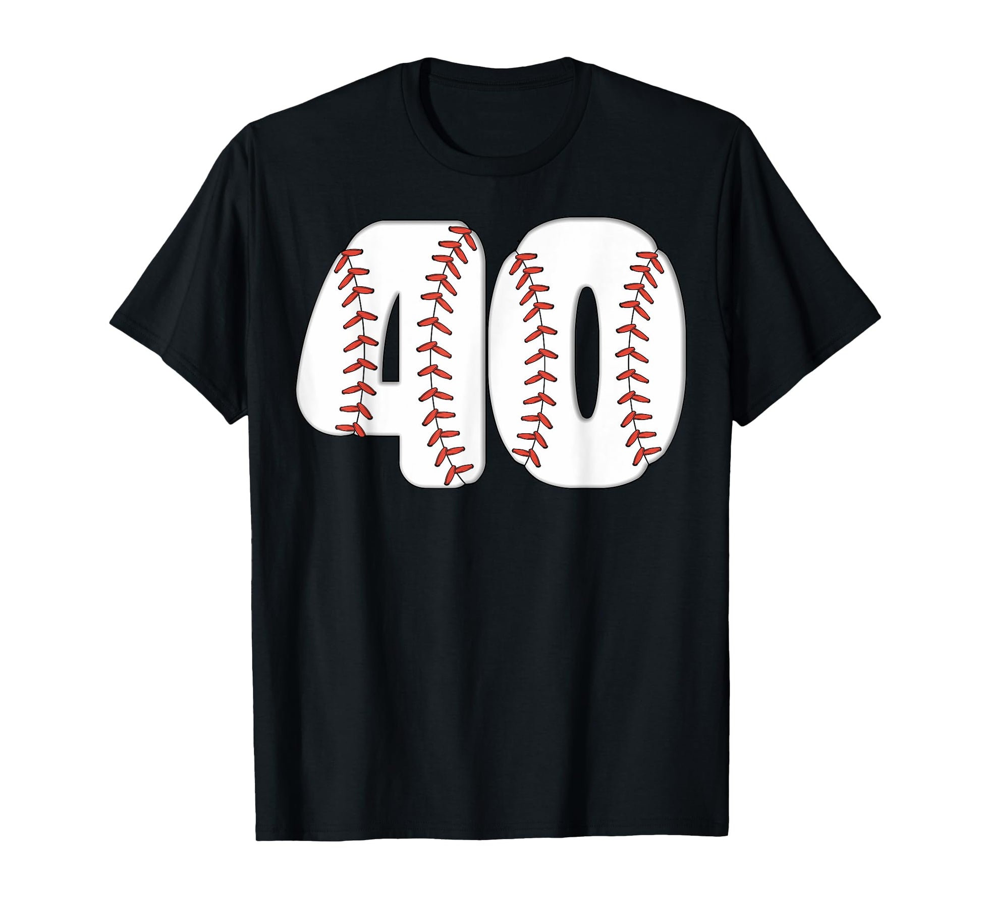 Baseball Number 40 Baseball Birthday 40 T-Shirt - Unique Graphic Unisex - T-Shirt, Sweatshirt, Hoodie