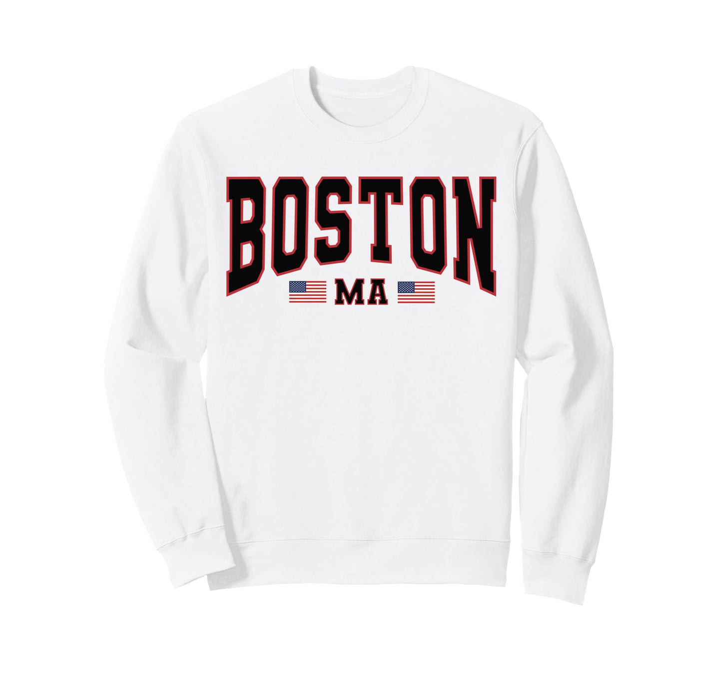 Patriotic Boston Ma Usa Flag Varsity Sweatshirt - Trendy Graphic Men Women - T-Shirt, Sweatshirt, Hoodie